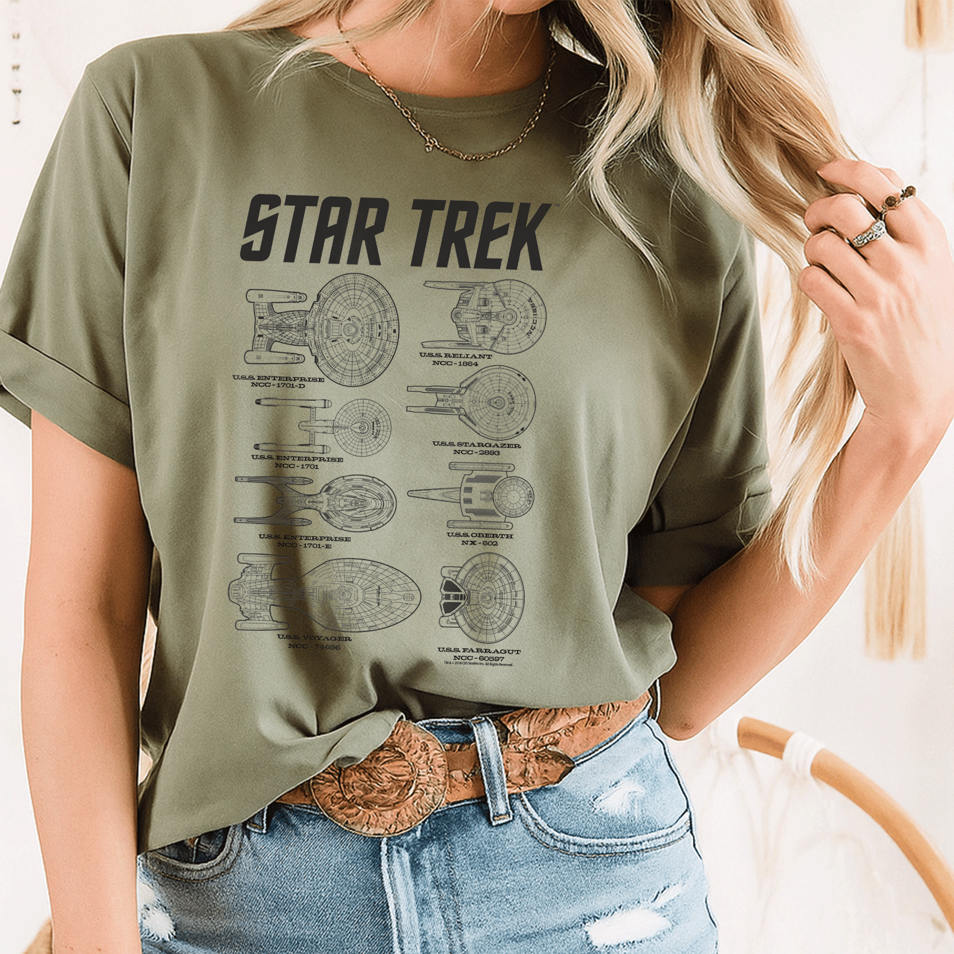 Stylish Star Trek Next Generation Ships Graphic T-Shirt for Fans - Perfect for Sci-Fi Lovers and Trekkies - 8