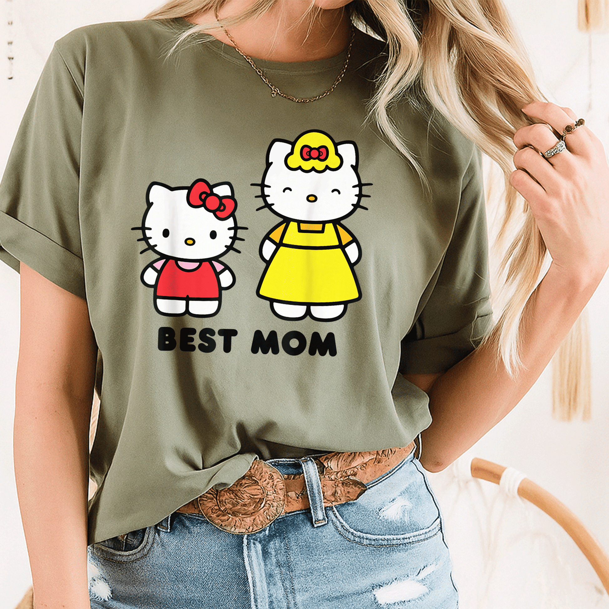 Hello Kitty Best Mom Mother's Day T-Shirt Cute Graphic Tee for Moms with Adorable Hello Kitty Design and Heartwarming Message - 8