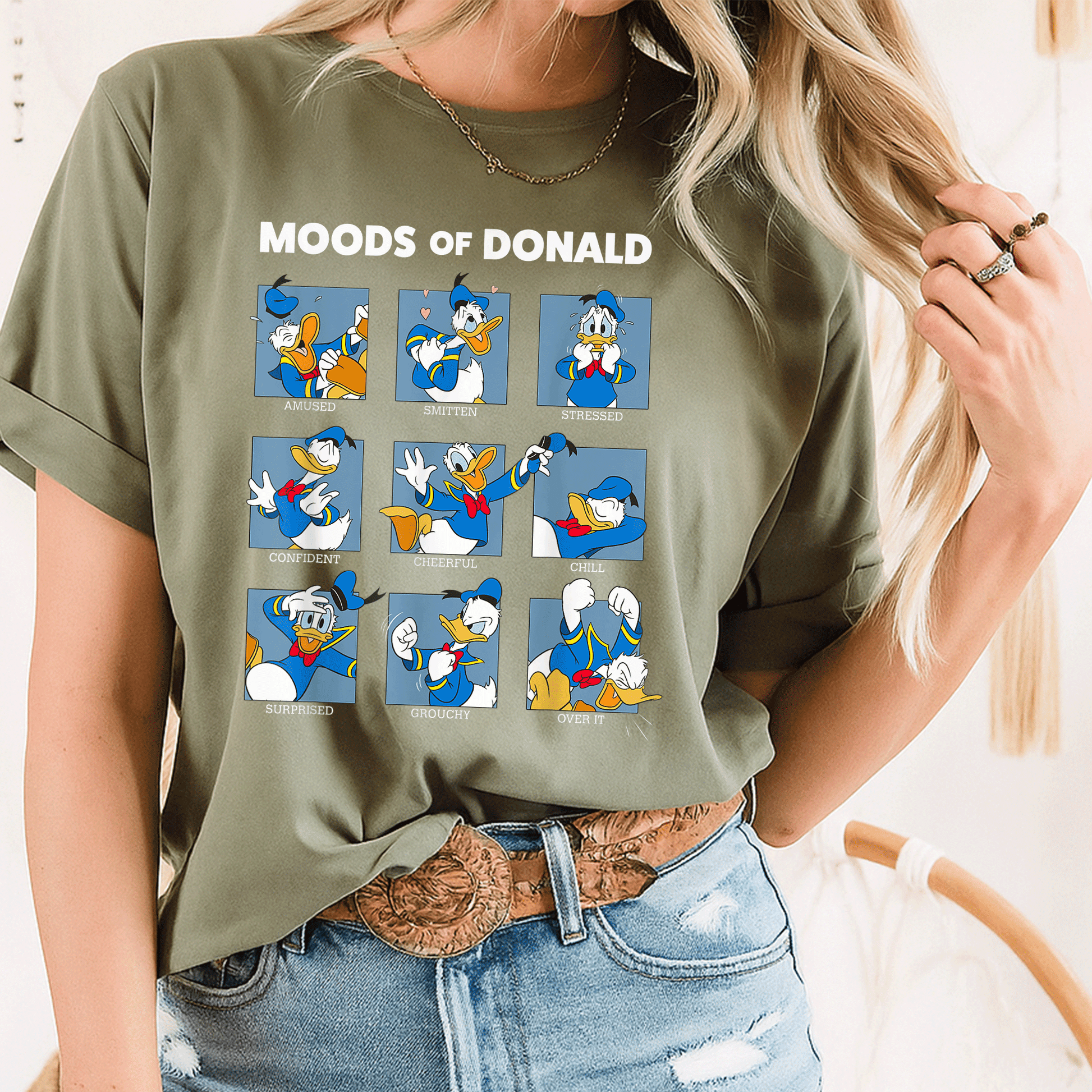Disney Mickey And Friends Moods Of Donald Duck T-Shirt Featuring Colorful Cartoon Design for Fun and Retro Style Enthusiasts - 8
