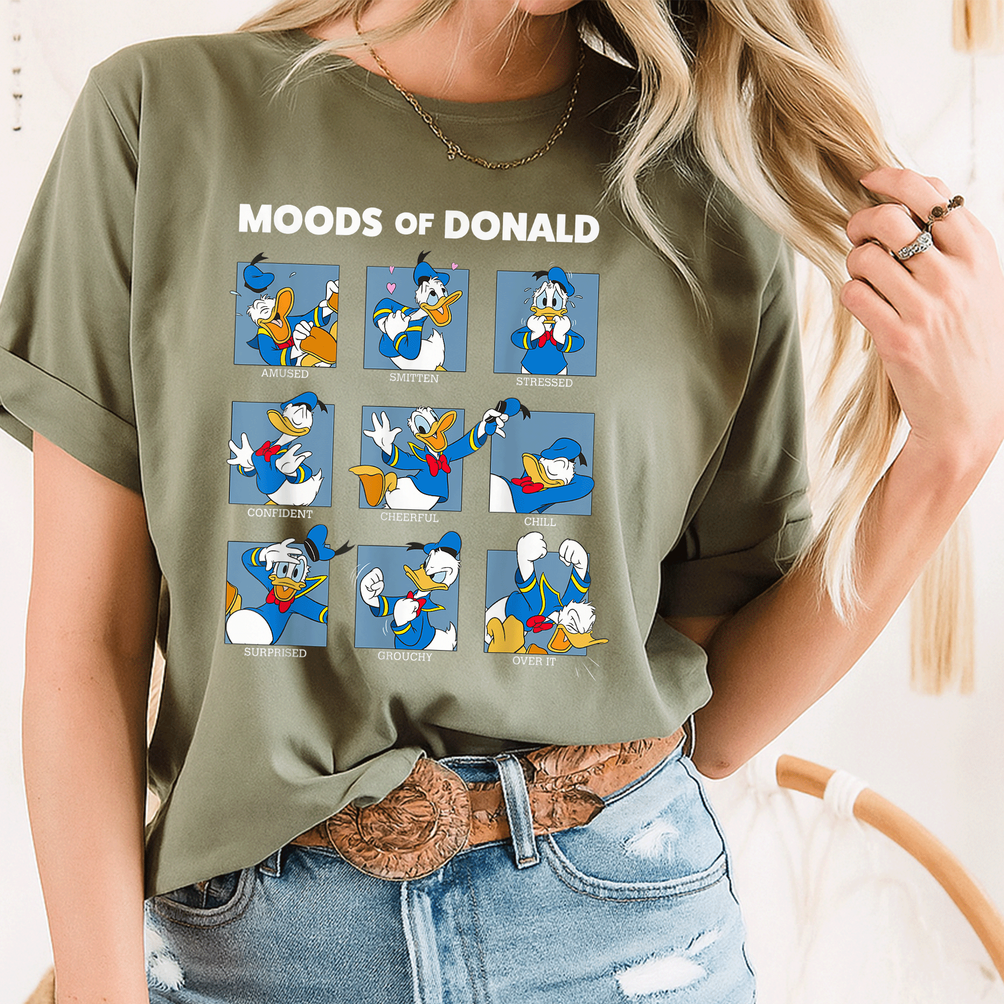 Disney Mickey And Friends Moods Of Donald Duck T-Shirt Featuring Colorful Cartoon Design for Fun and Retro Style Enthusiasts - 8