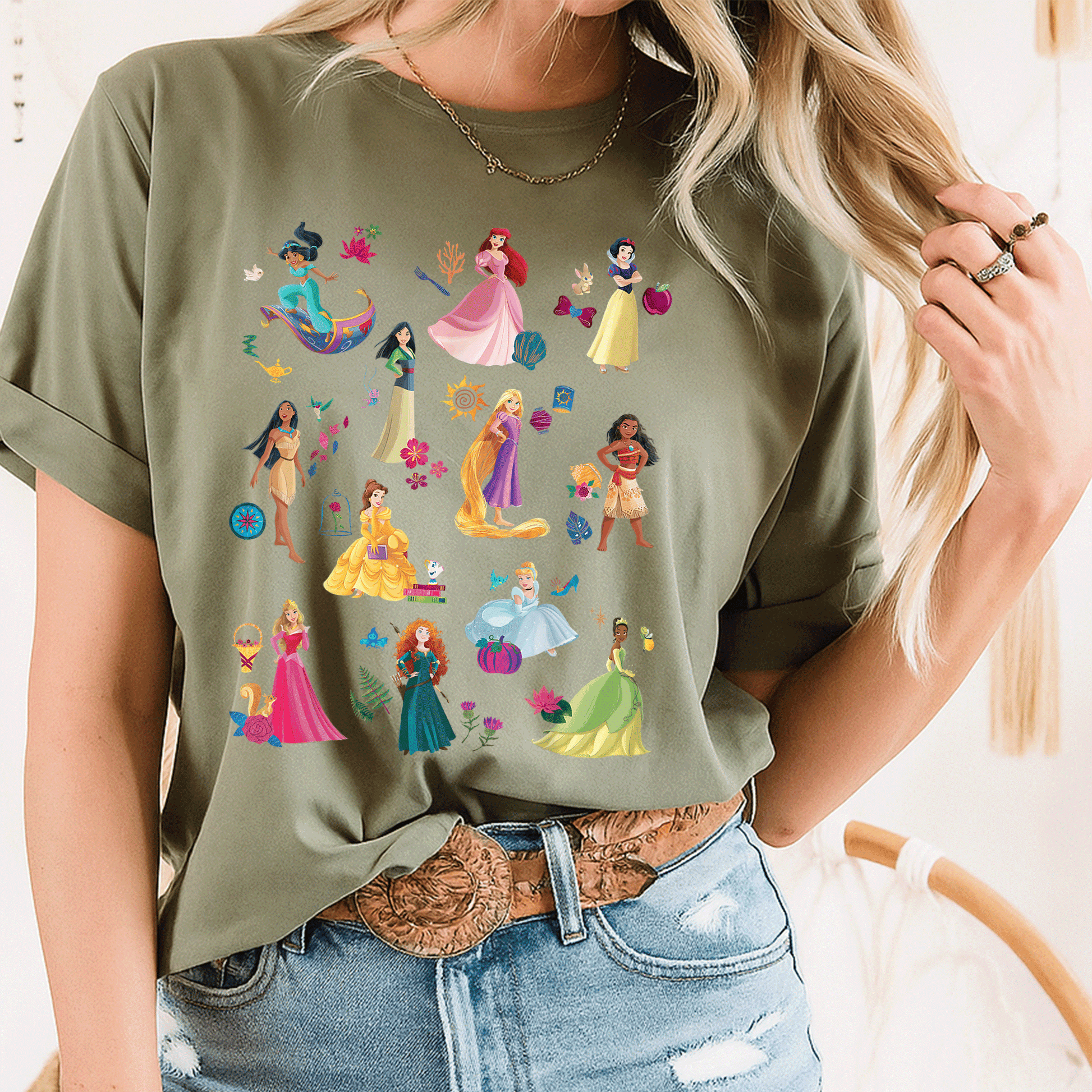 Disney Princess Magical Print T-Shirt for Girls Featuring Enchanting Designs of Beloved Characters - Perfect for Everyday Adventure - 8