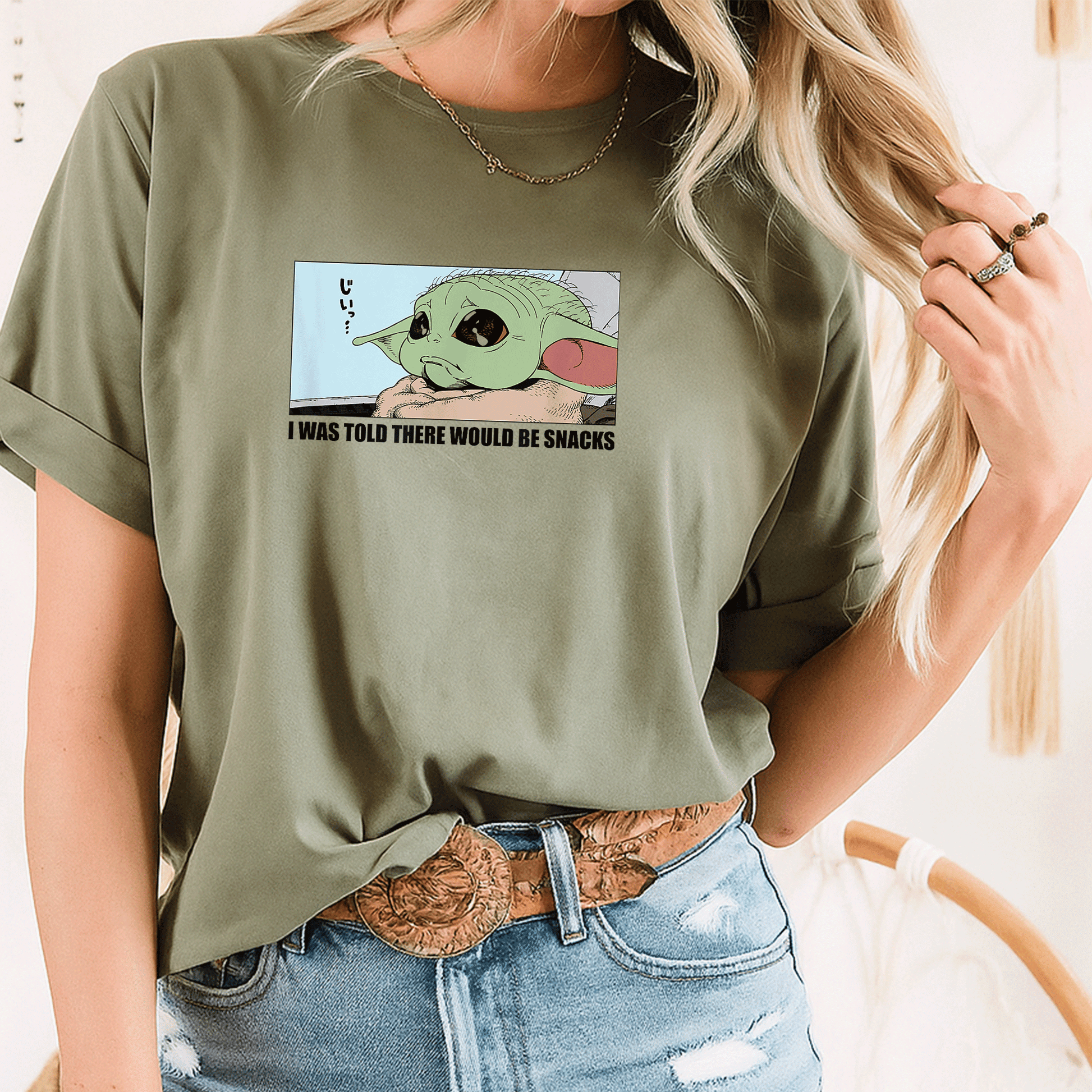 Cute Grogu Wants Snacks T-Shirt from Amazon Essentials The Mandalorian – Adorable Graphic Tee for Star Wars Fans and Collectors - 8