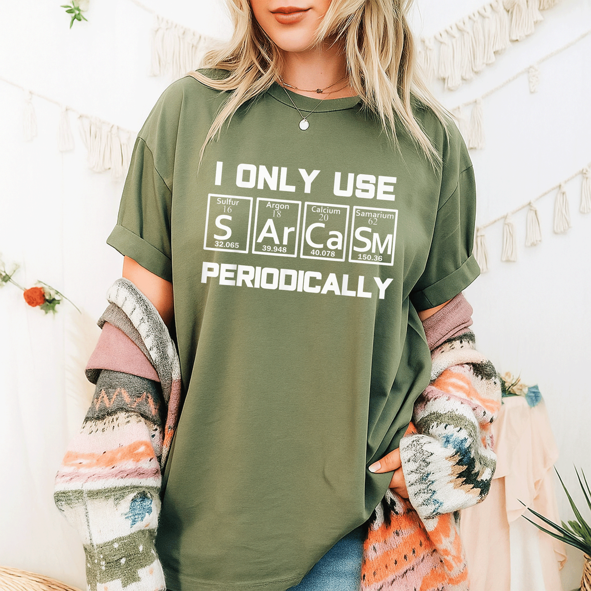 Sarcasm Periodic Table Element Shirt – Quirky Science Joke Gift for Nerds and Science Lovers, Perfect for Any Occasion - 9