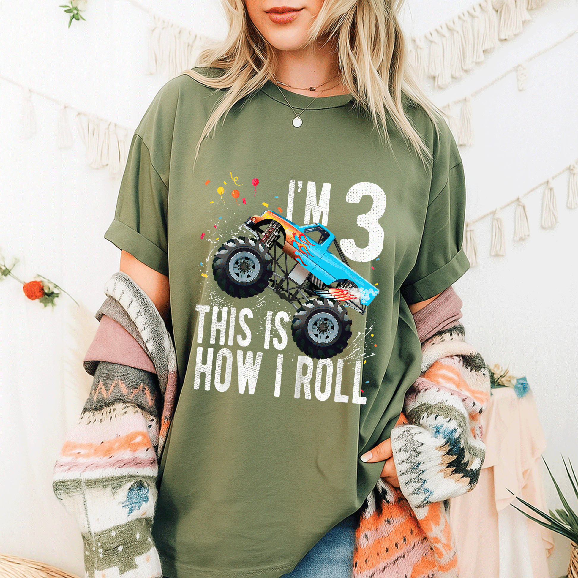Cute Monster Truck Car T-Shirt for 3 Year Old Boys - Perfect 3rd Birthday Gift for Little Adventure Lovers! - 9