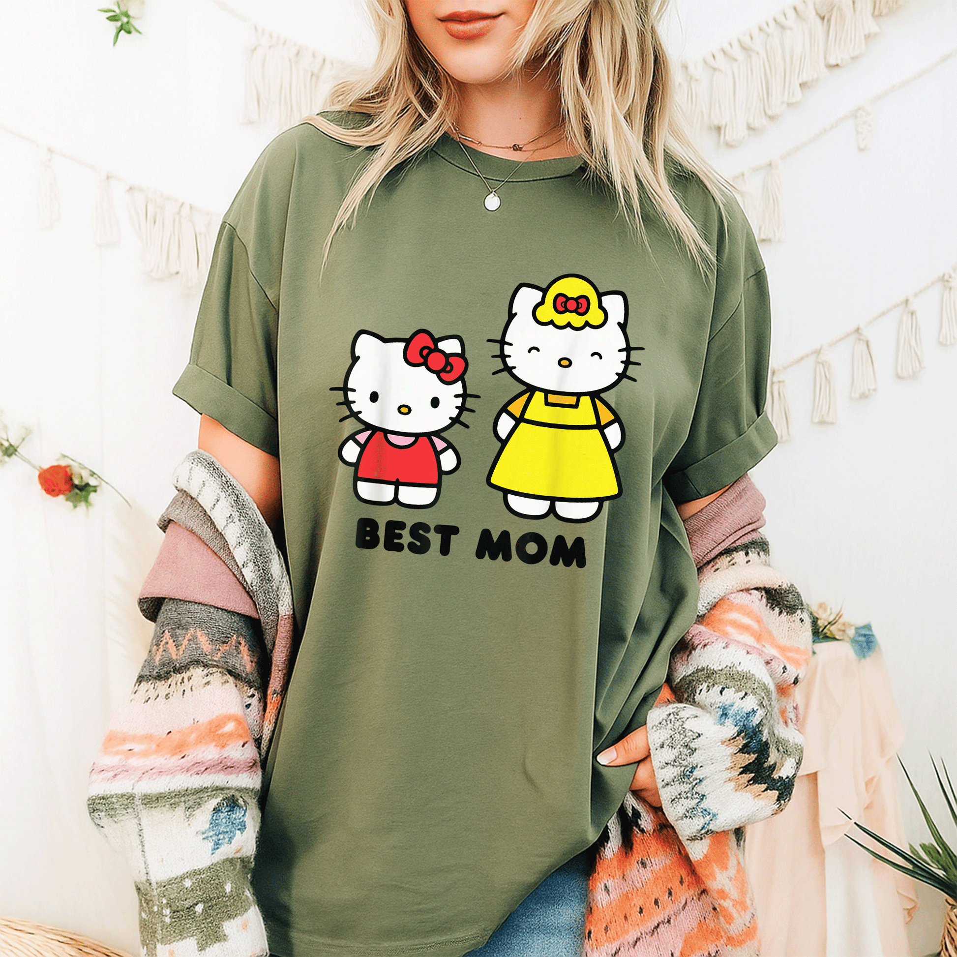 Hello Kitty Best Mom Mother's Day T-Shirt Cute Graphic Tee for Moms with Adorable Hello Kitty Design and Heartwarming Message - 9