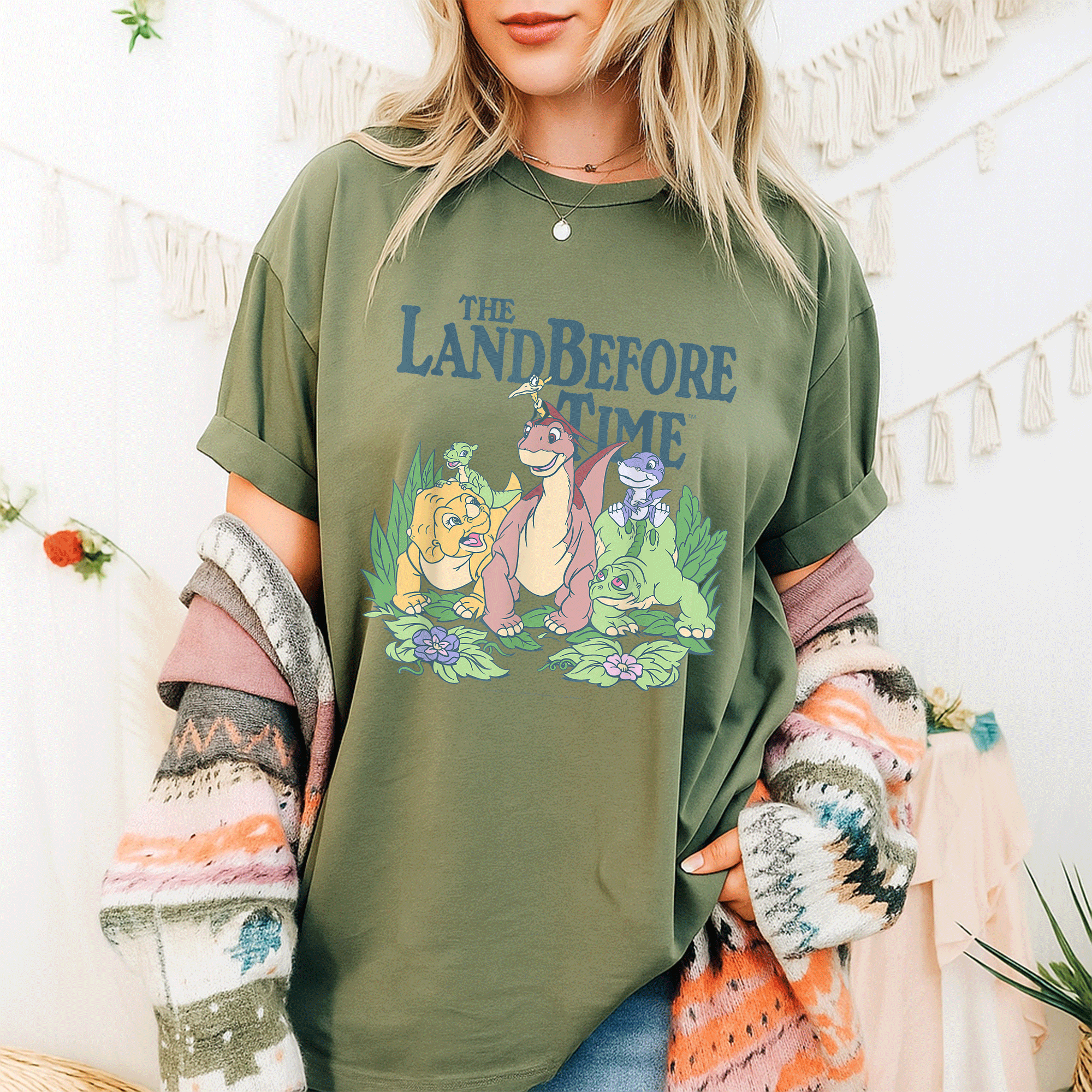 Land Before Time Pastel Dinosaur Friends T-Shirt for Kids, Cute Colorful Design Featuring Favorite Characters, Perfect Gift - 9