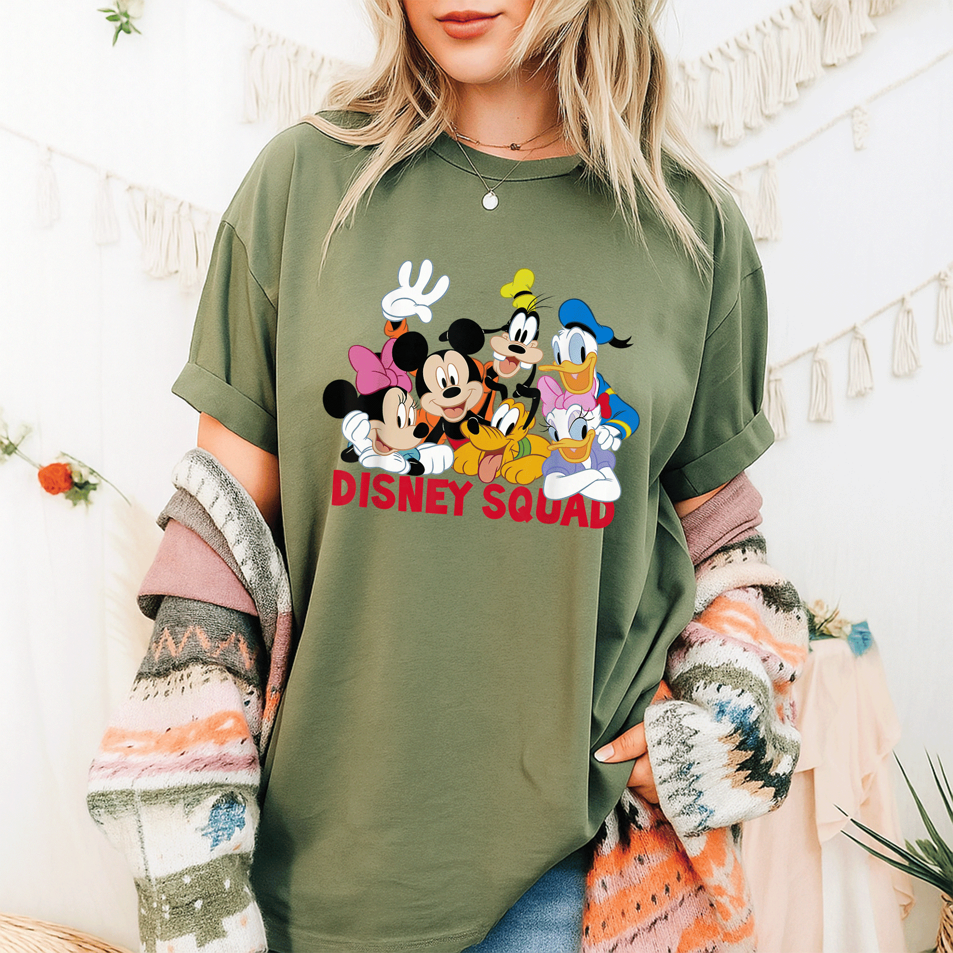Disney Mickey and Friends Squad T-Shirt Fun Graphic Tee Featuring Classic Characters Perfect for Kids and Disney Fans - 9