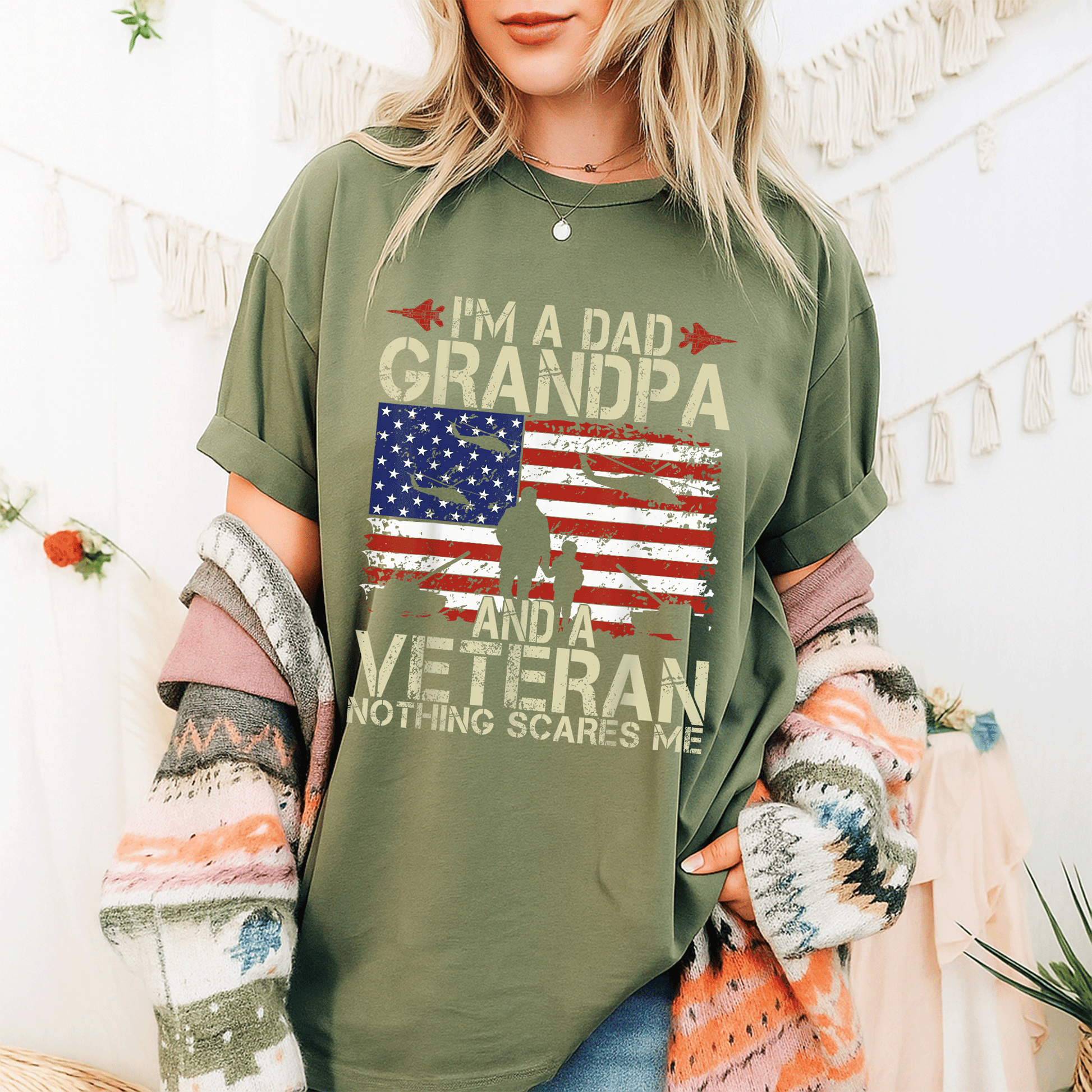 Celebrate Dad, Grandpa, and Veteran Pride with Our Fun Fathers Day T-Shirt - Perfect Gift for Proud Papas! - 9