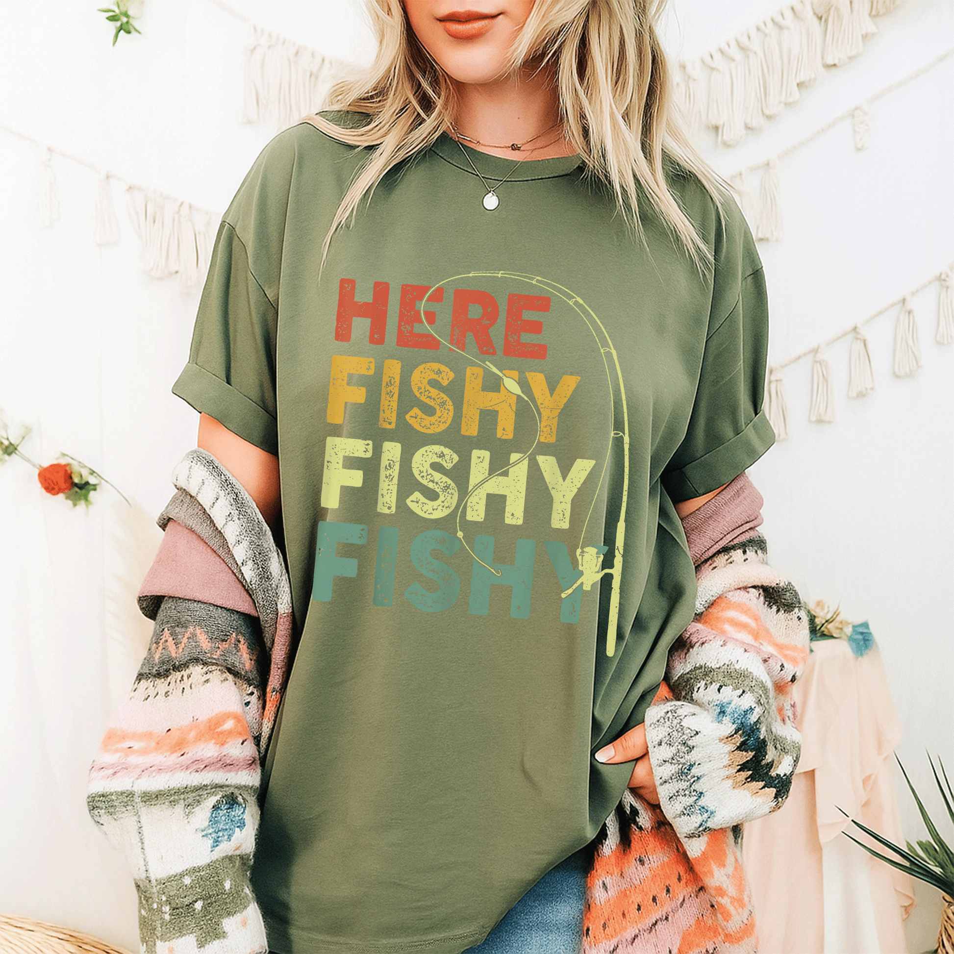 Funny Here-Fishy Shirt for Fishing Enthusiasts, Bass Fish Design T-Shirt for Dads, Kids, Boys, and Men - Great Gift Idea! - 9