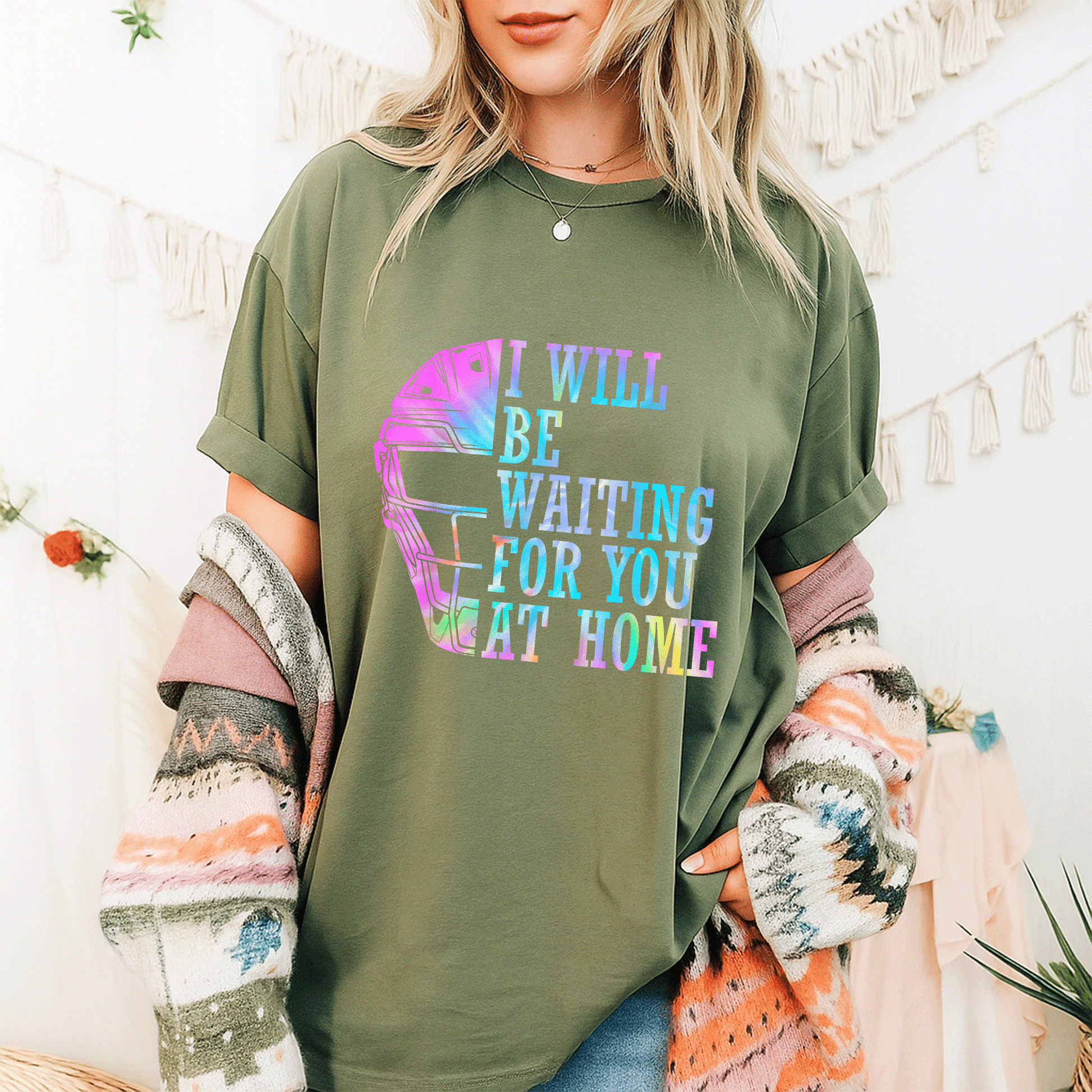 Cute I Will Be Waiting For You At Home Softball Catcher T-Shirt for Softball Lovers - Perfect Gift for Athletes and Fans - 9