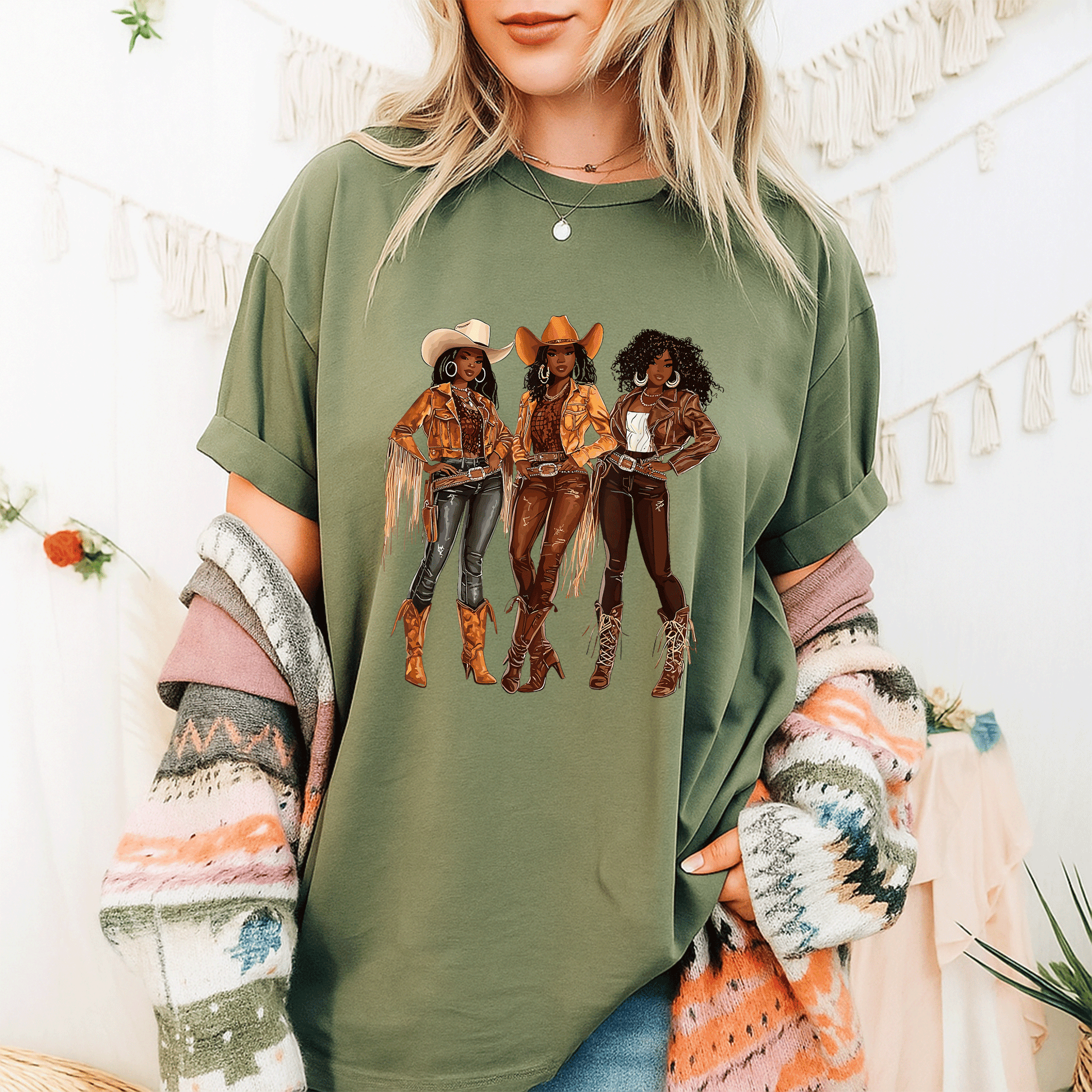 Stylish Black African American Cowgirl T-Shirt for Rodeo Fans in Western Country Texas - Perfect for All Occasions! - 9