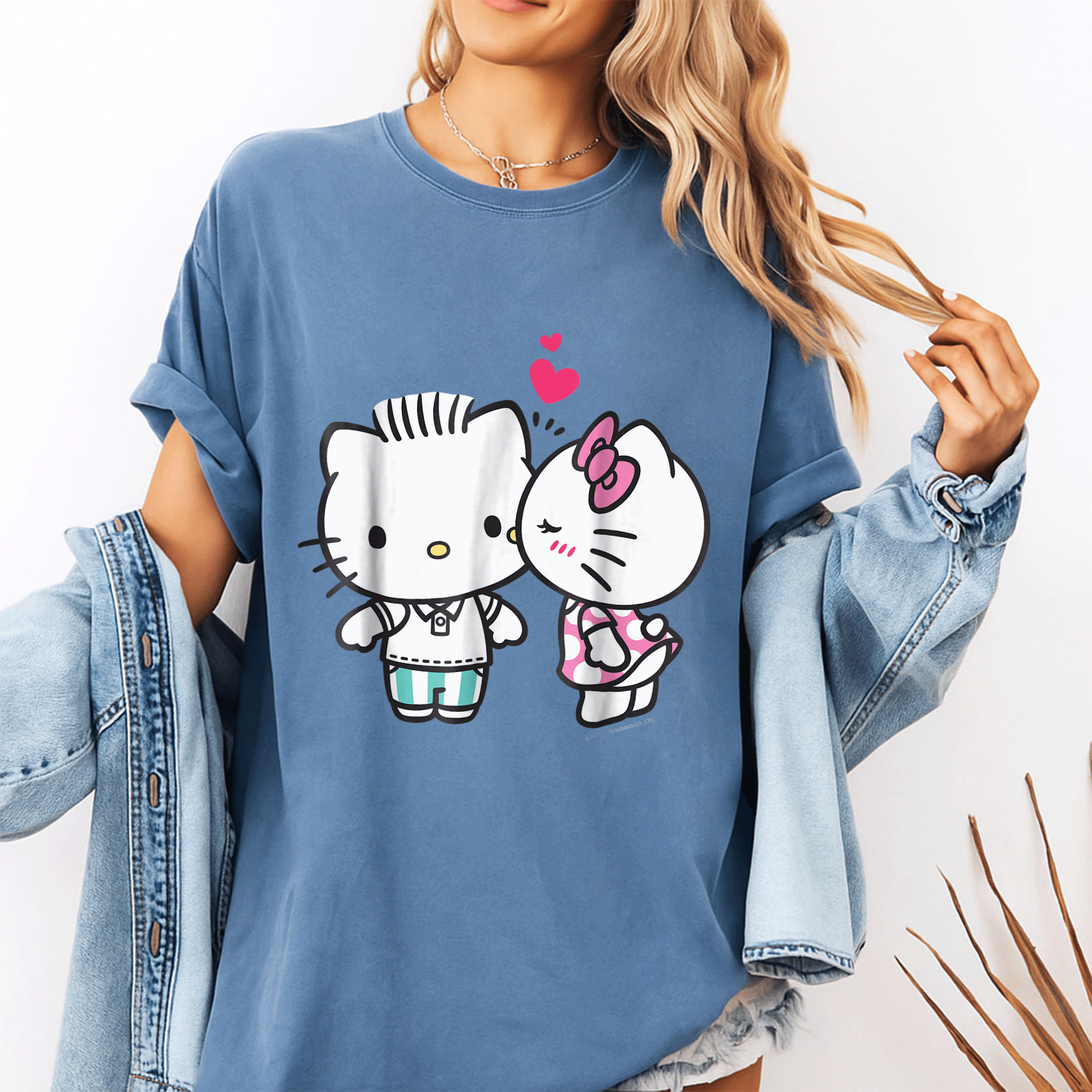 Adorable Hello Kitty and Dear Daniel Valentine Tee Shirt for Couples, Cute Graphic Design Perfect for Love and Friendship Celebrations - 10