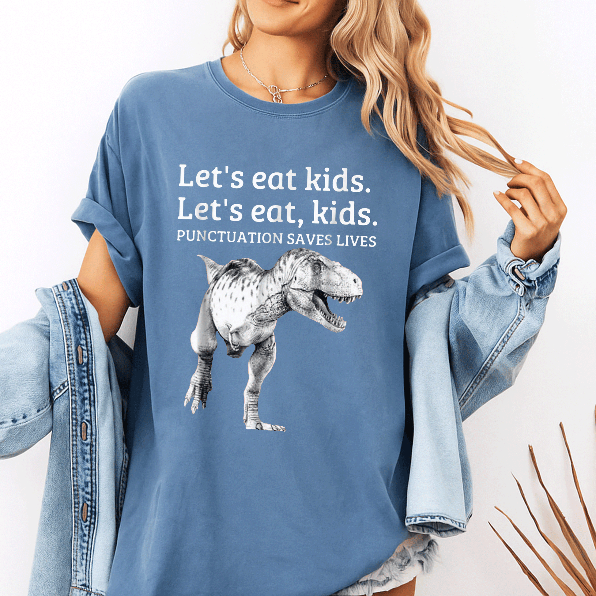 Funny Let's Eat Kids Grammar T-Shirt - Punctuation Saves Lives Design for Grammar Lovers and Teachers - 10