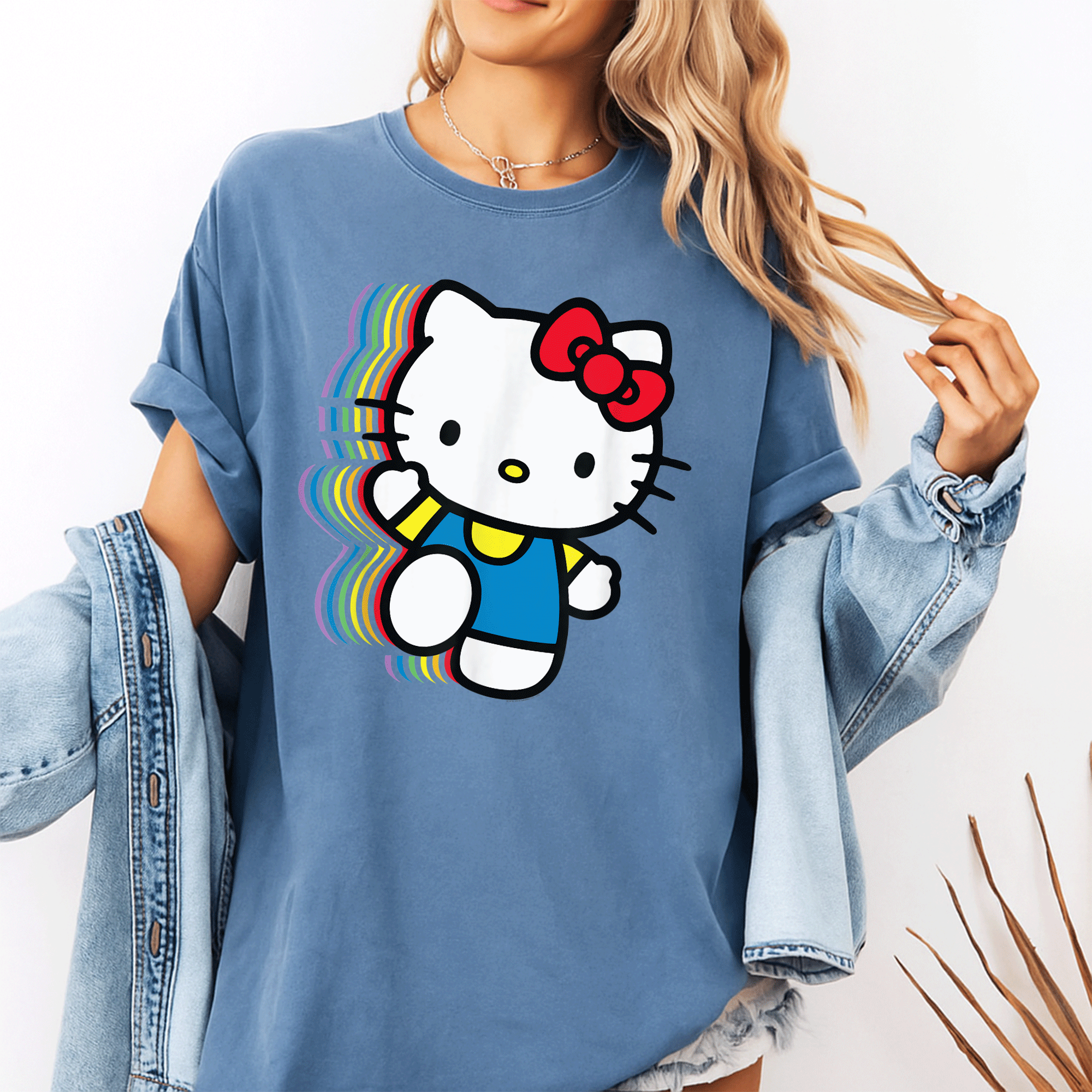 Vibrant Hello Kitty Rainbow T-Shirt for Kids and Adults - Cute, Colorful Design Perfect for Everyday Wear and Fun Adventures - 10