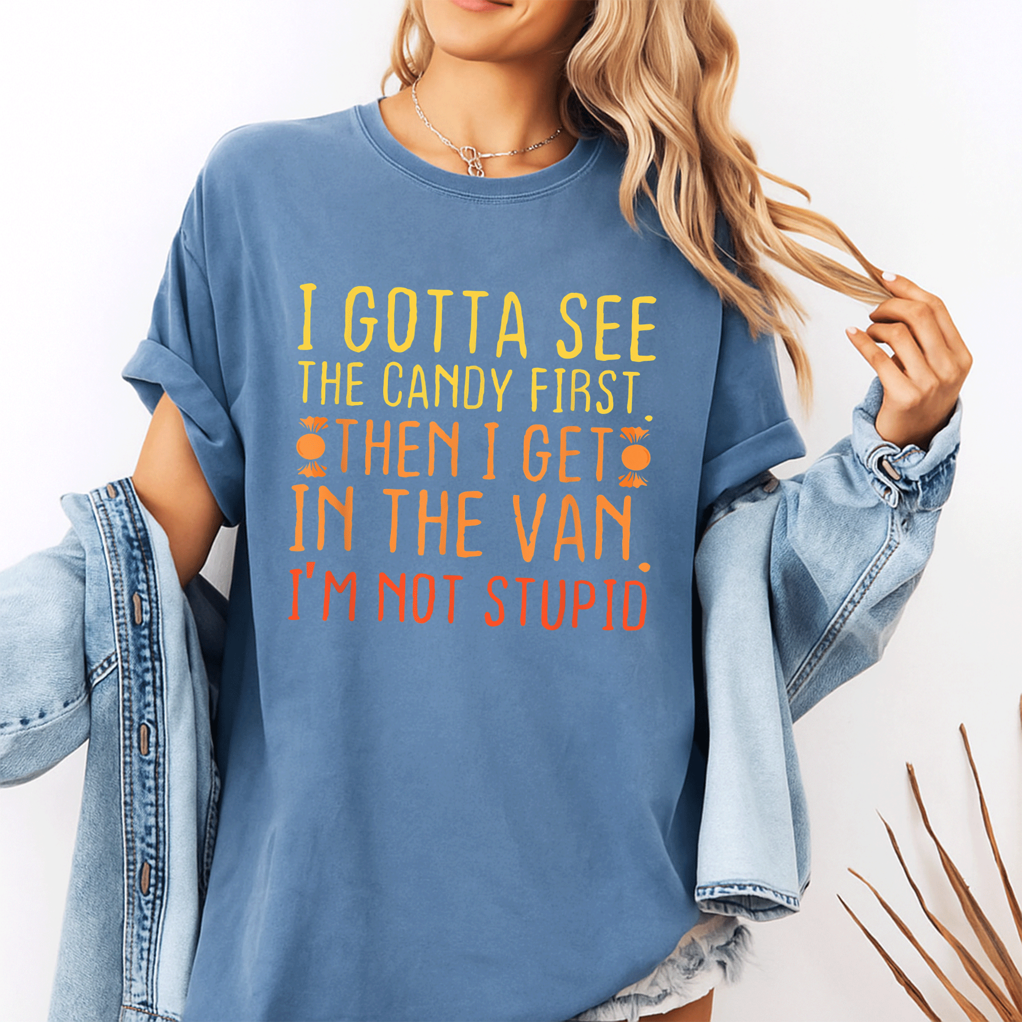 I Gotta See The Candy First T-Shirt | Funny Creepy Adult Graphic Tee for Halloween Lovers and Trick-or-Treat Enthusiasts - 10