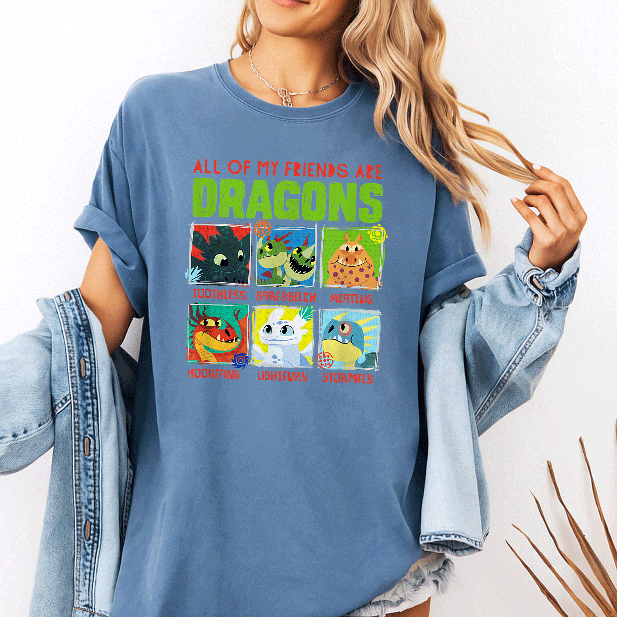 How to Train Your Dragon 3 Hidden World Dragon Friends T-Shirt for Kids and Adults - Fun and Colorful Dragon Design - 10