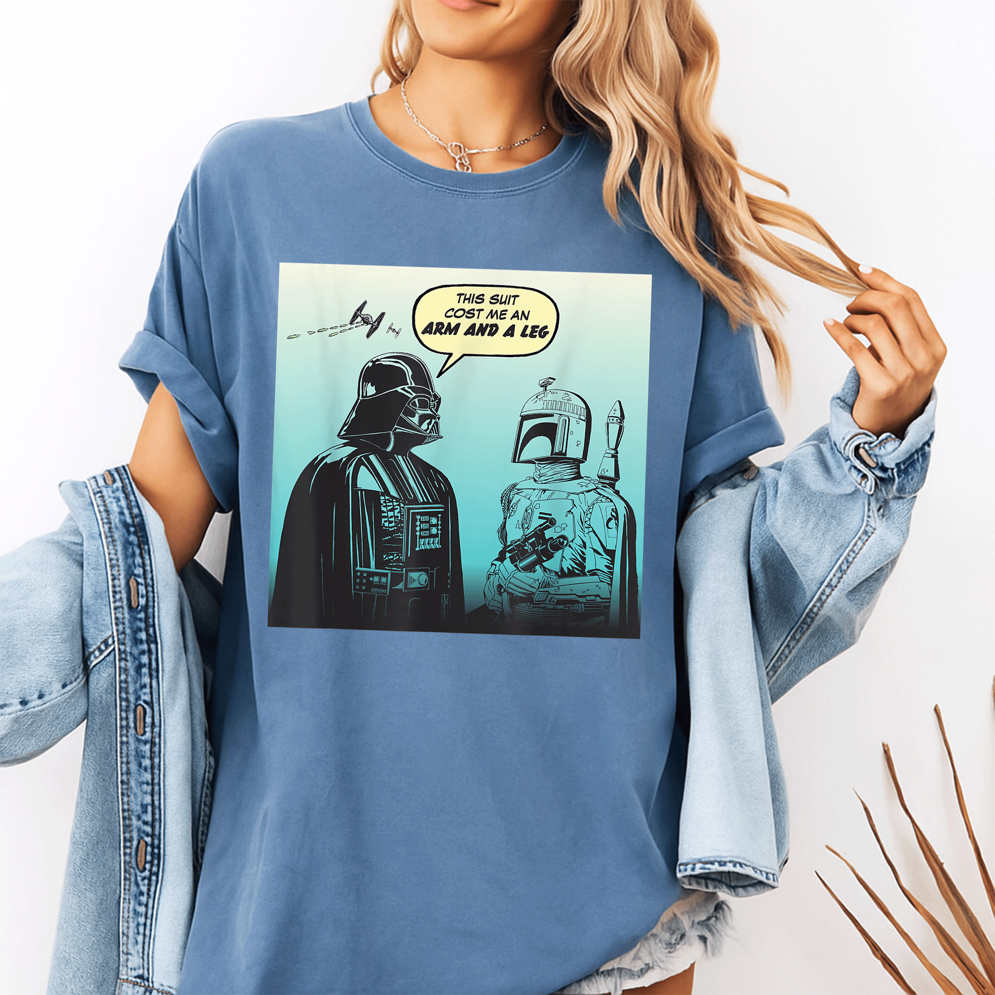 Funny Darth Vader and Boba Fett Comic T-Shirt for Star Wars Fans - Unique and Humorous Graphic Tee Perfect for Casual Wear - 10