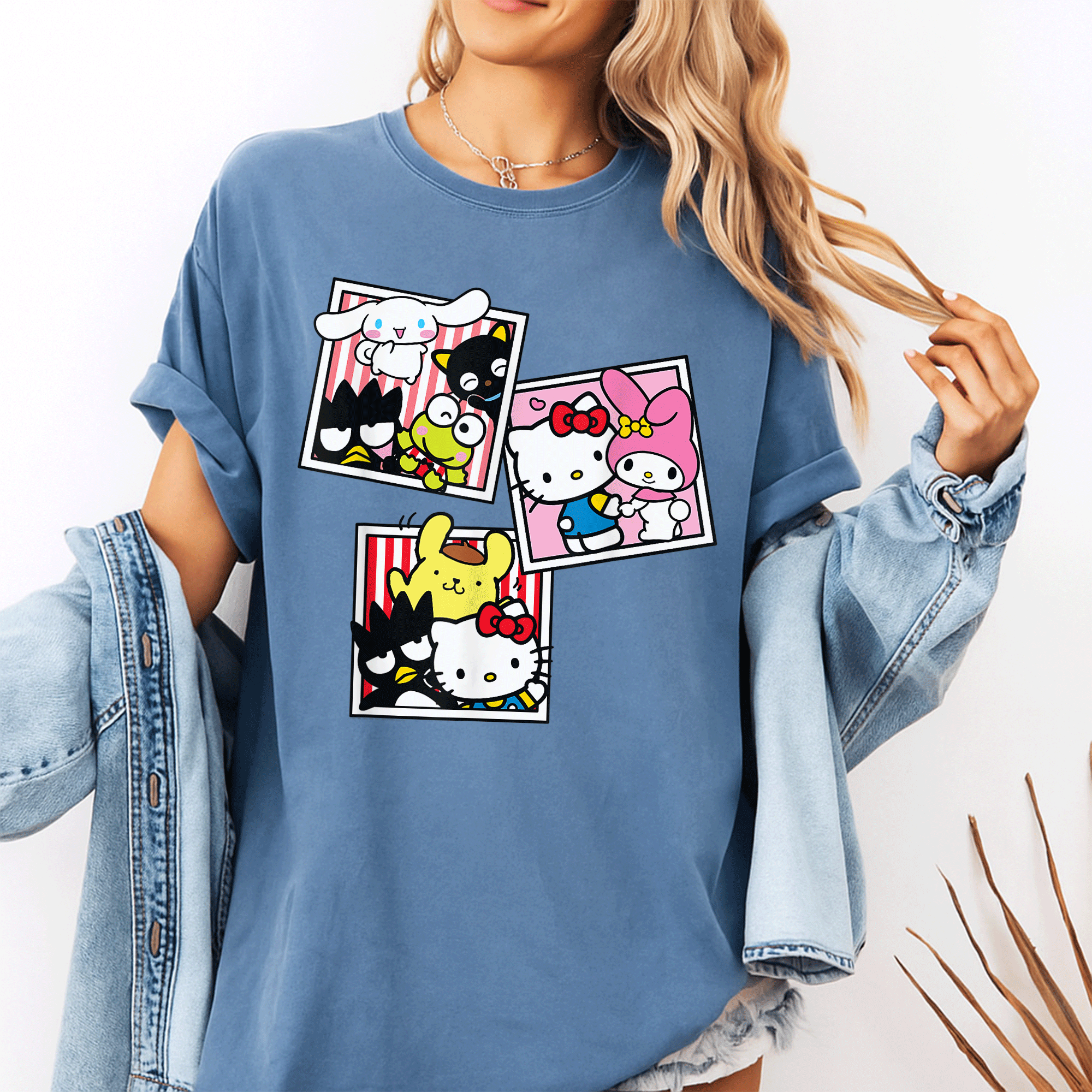 Hello Kitty and Friends Photo Booth Fun T-Shirt Perfect for Kids and Adults Cute Graphic Tee for Hello Kitty Fans - 10
