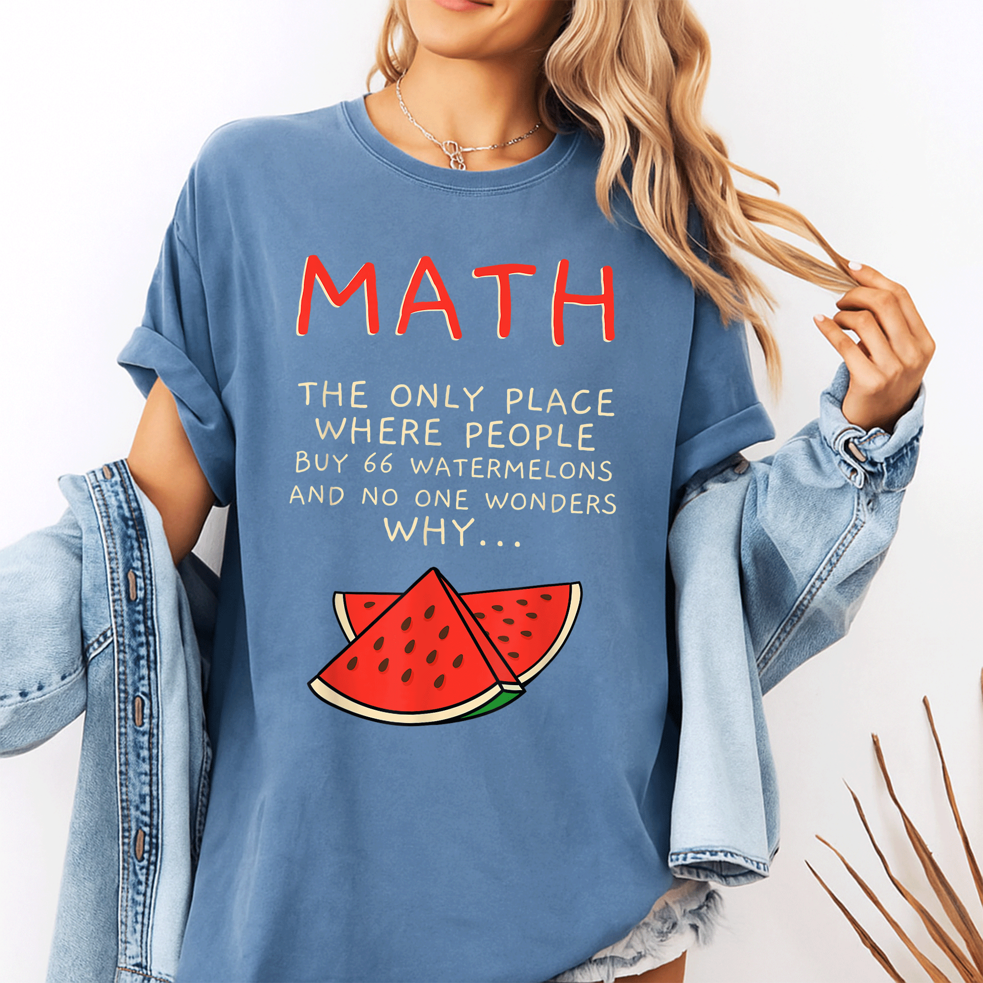 Fun Math and Watermelons T-Shirt for Math Lovers - Perfect Gift with Cute Cartoon Design for Kids and Adults - 10
