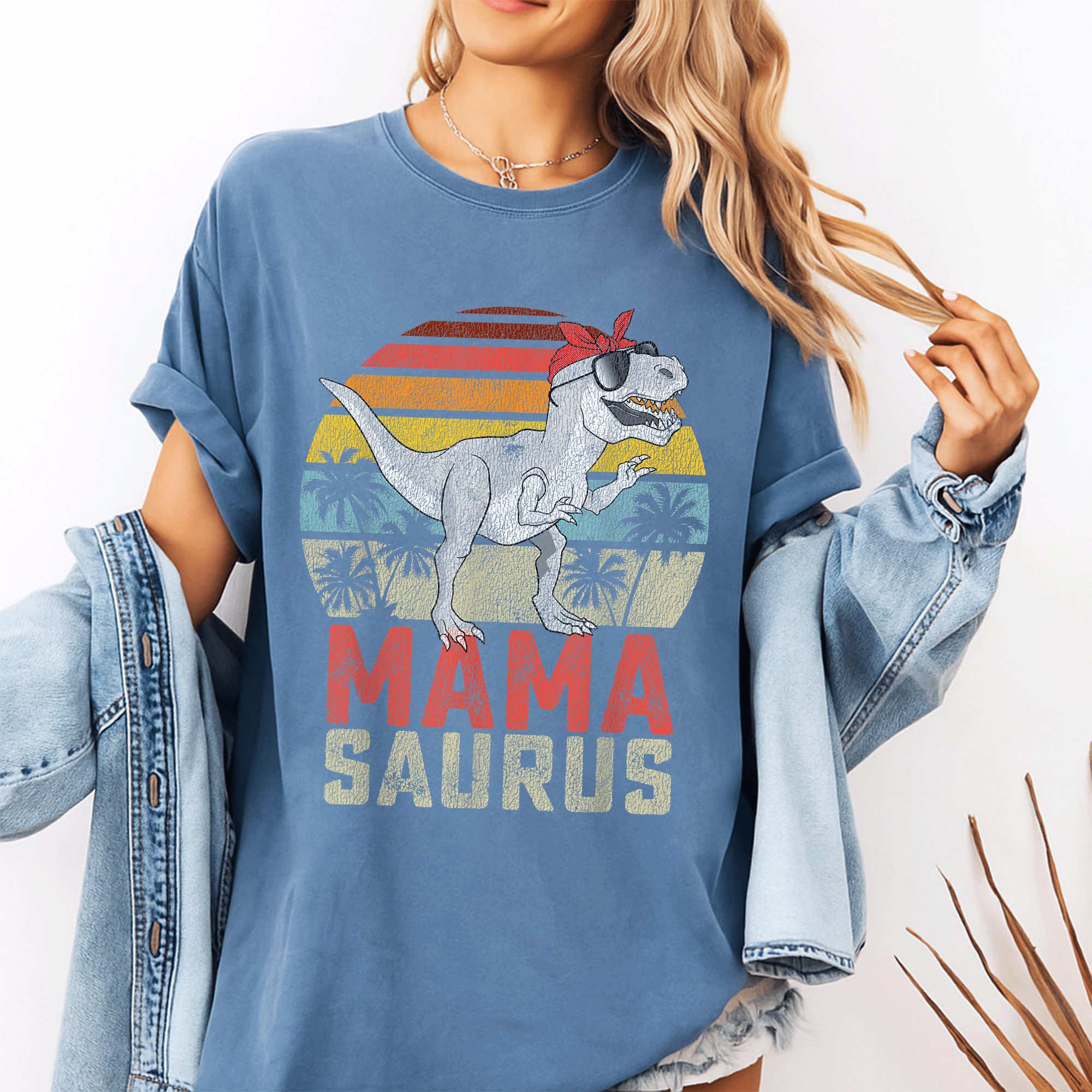 Adorable Mamasaurus T-Rex Family Matching Women T-Shirt Perfect for Dinosaur Lovers and Moms Who Love to Celebrate Family Time - 10