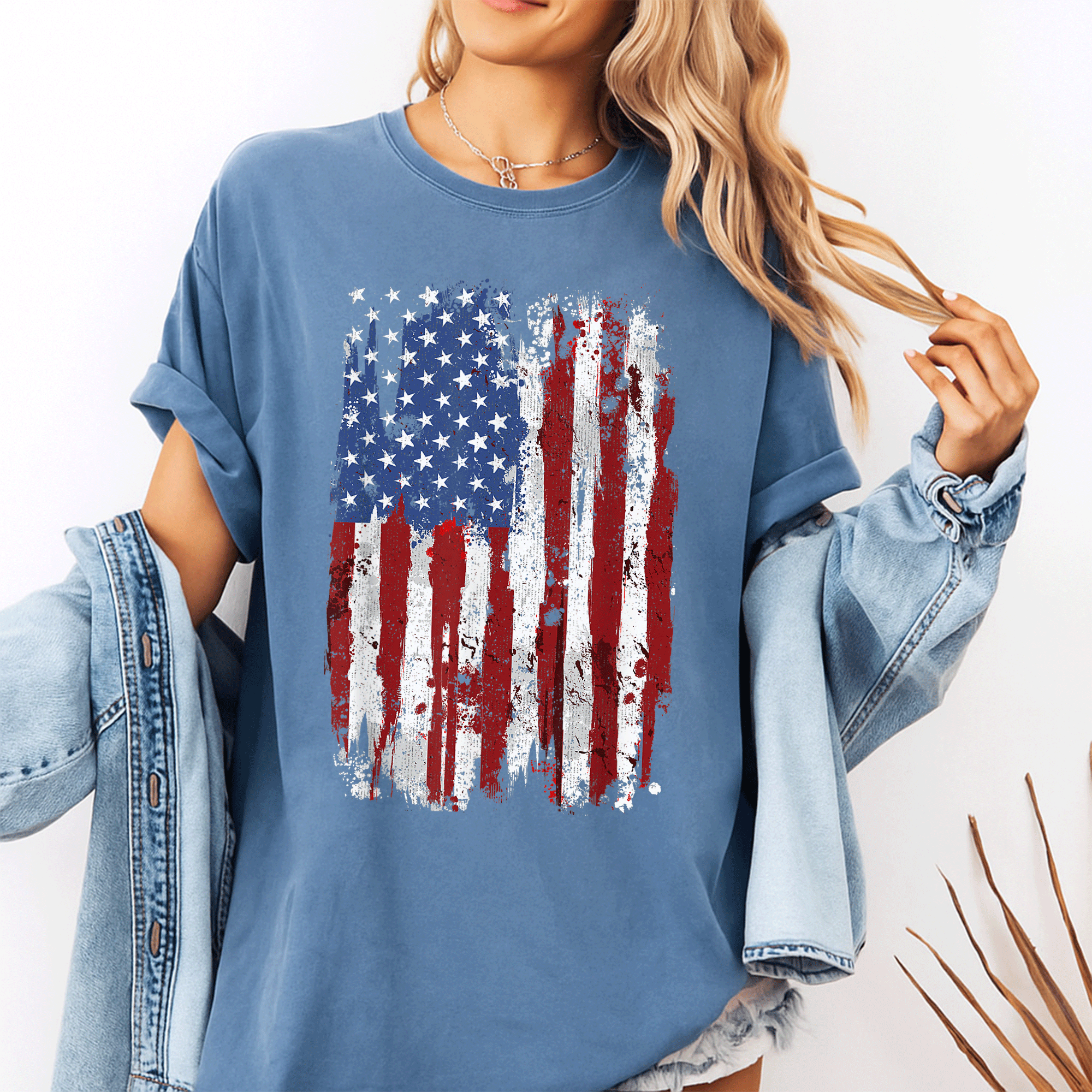 USA Flag T-Shirt for 4th of July Celebration - Vintage American Flag Design for Independence Day Fun and Festivities - 10