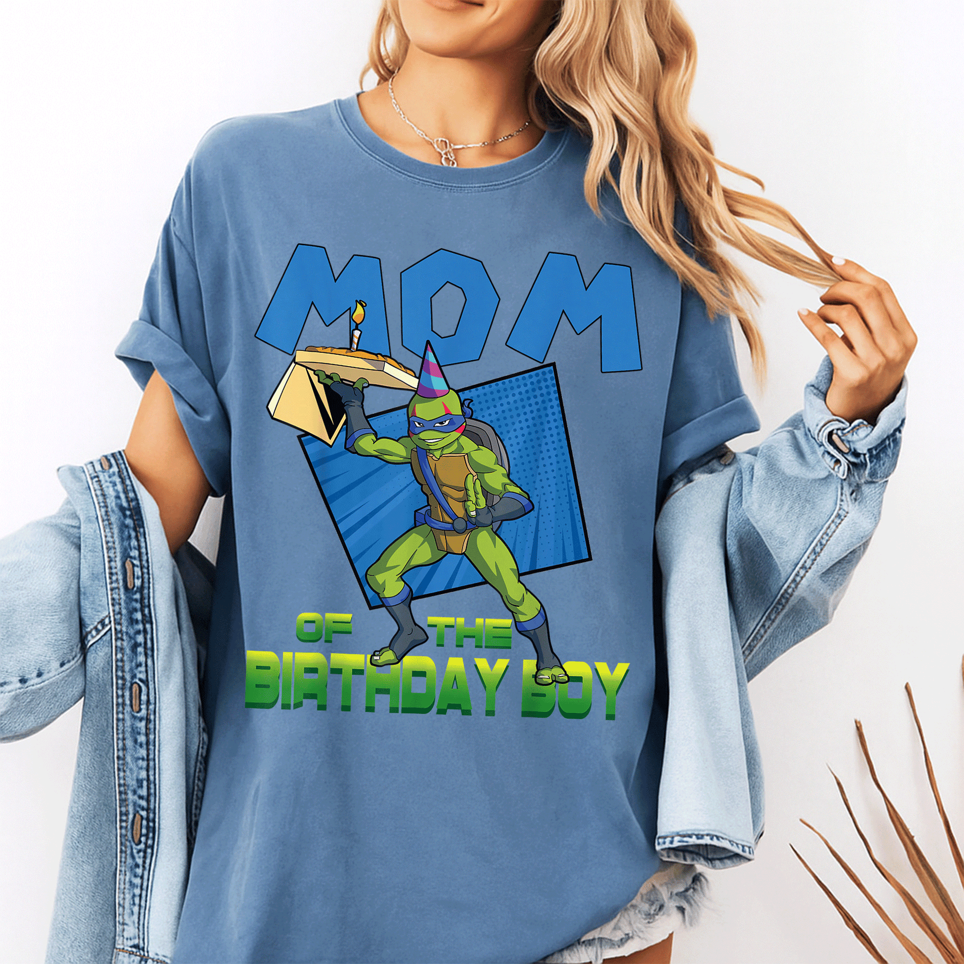 Leo Mommy of the Birthday Boy Pizza Theme T-Shirt - Mademark x Teenage Mutant Ninja Turtles Fun and Festive Gift for Moms - 10