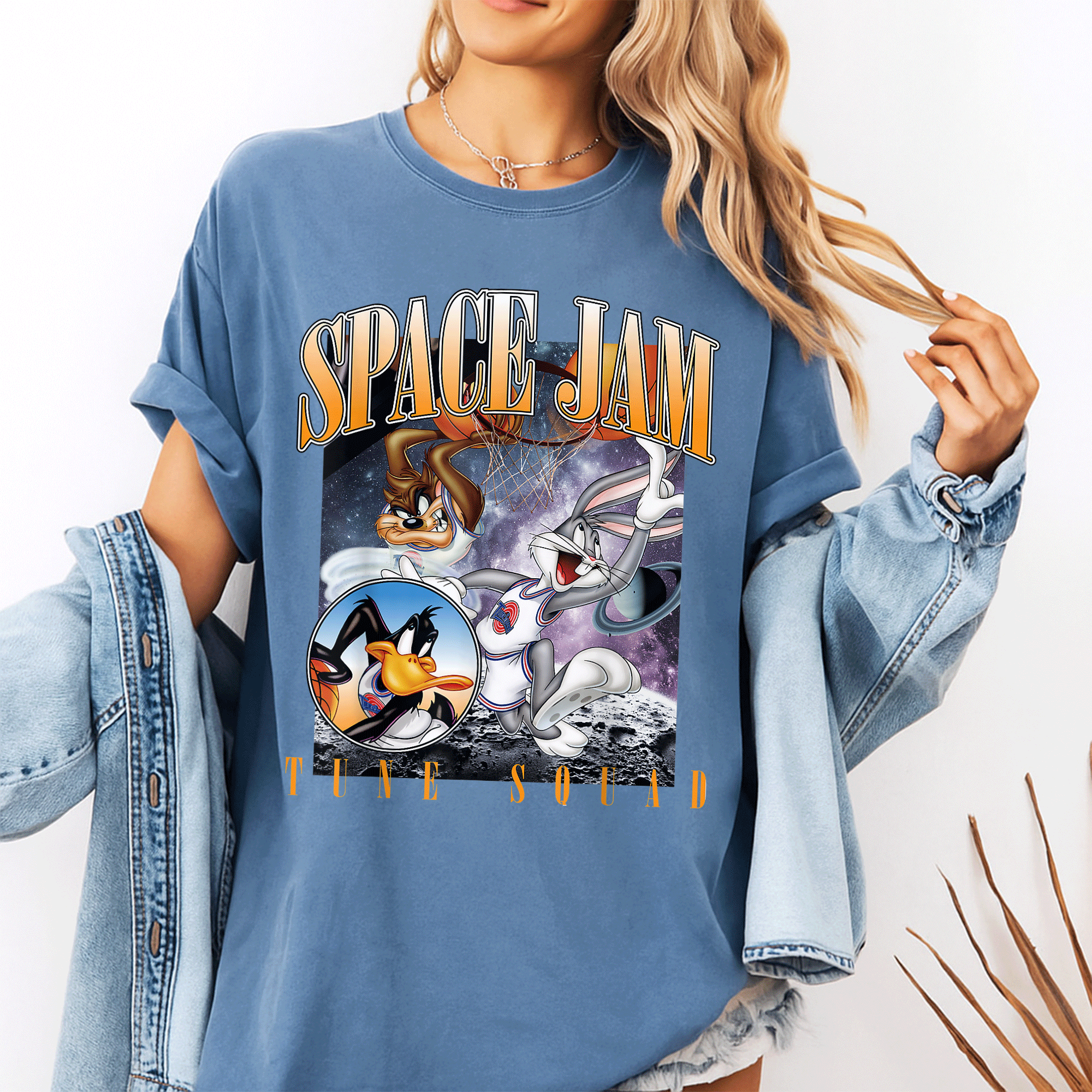 Vintage Space Jam Tune Squad T-Shirt Featuring Classic Cartoon Characters in Retro Style – Perfect for Fans and Collectors - 10