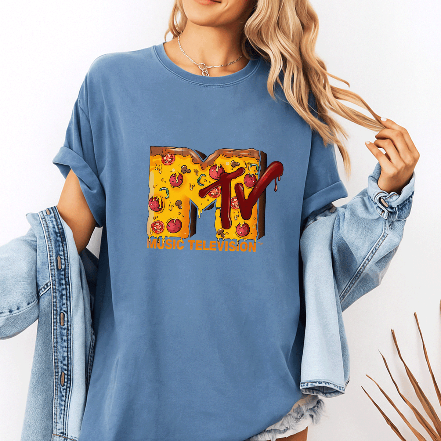 Mademark x MTV Pizza Lover T-Shirt Featuring Original MTV Logo – Perfect for Foodies and Music Fans Alike! - 10