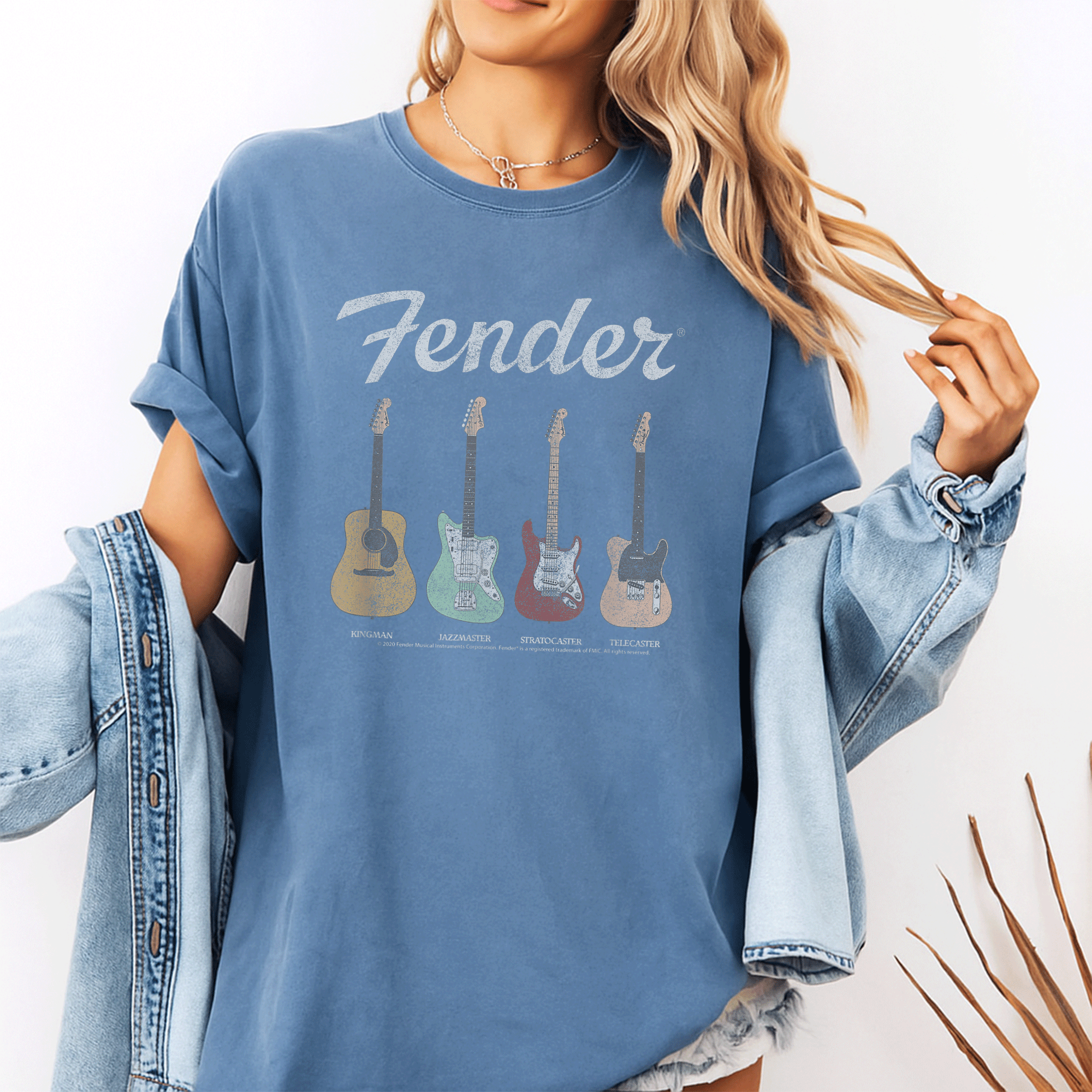 Fender Vintage Guitar Lineup T-Shirt for Music Lovers - Retro Design Featuring Iconic Guitars, Perfect for Any Occasion - 10