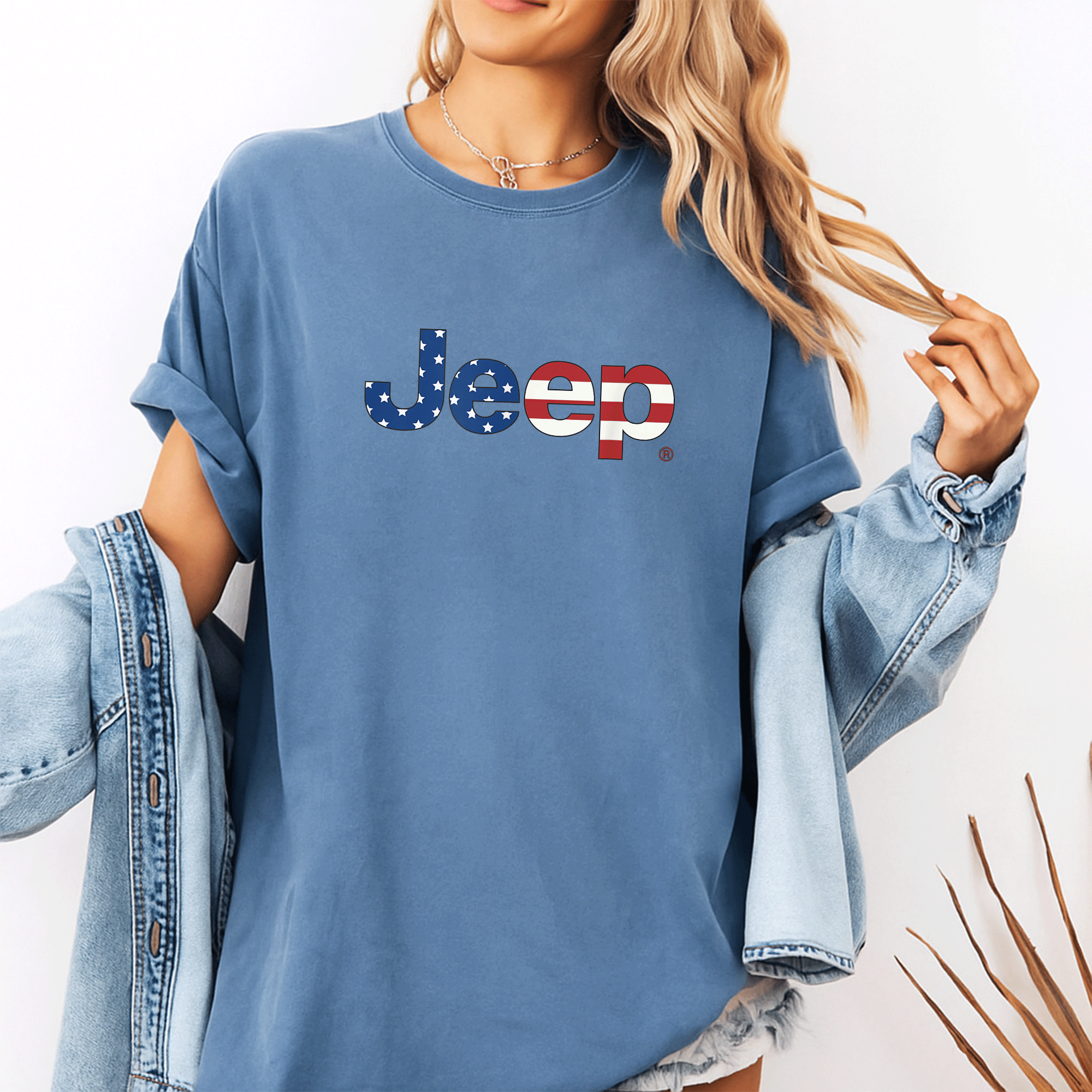 Vintage Jeep Flag Wordmark Logo T-Shirt for Jeep Lovers - Stylish Graphic Tee Showcasing Iconic Adventure Spirit - 10