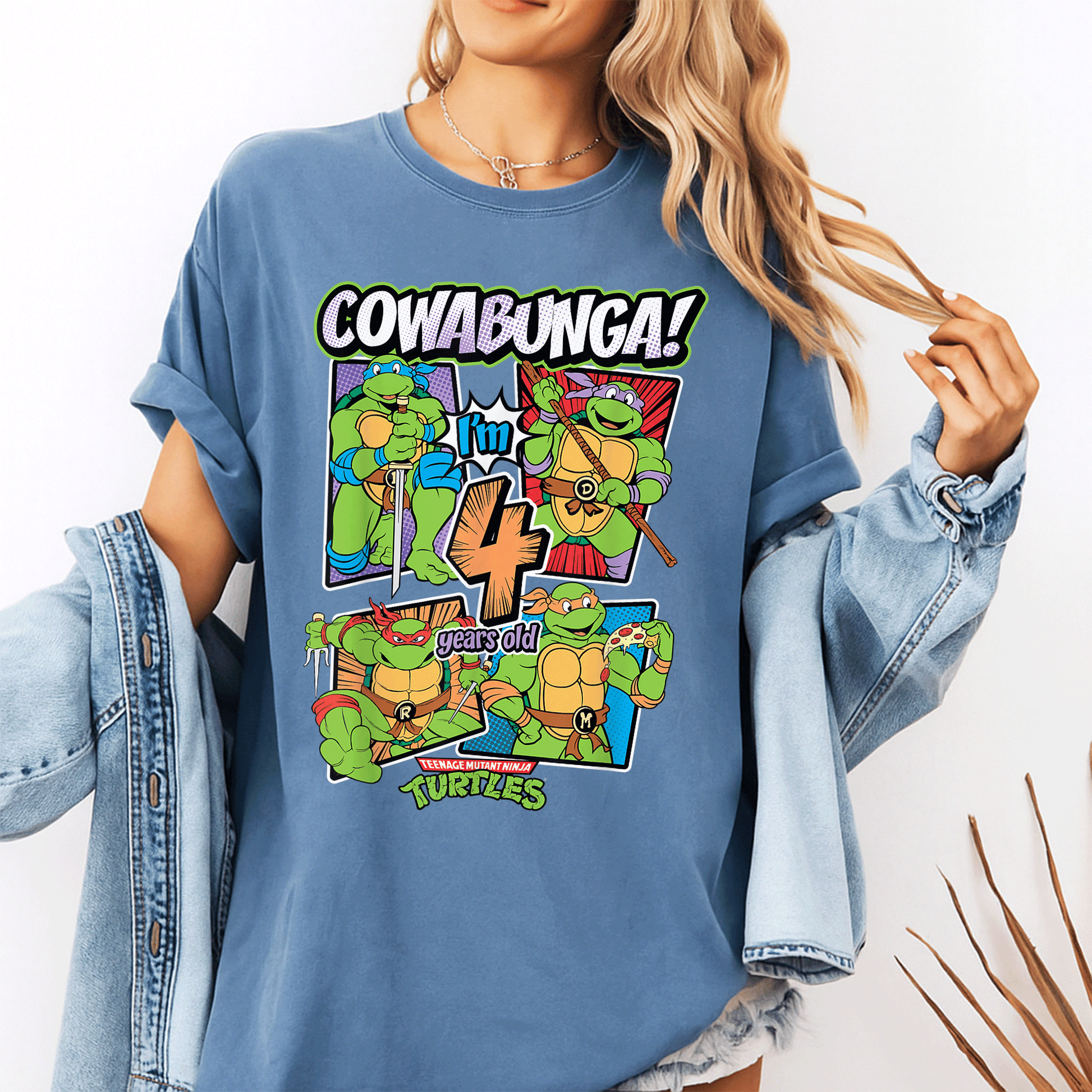 Cowabunga I'm 4 Years Old TMNT T-Shirt for Kids | Fun Teenage Mutant Ninja Turtles Birthday Tee | Perfect Gift for Little Fans - 10
