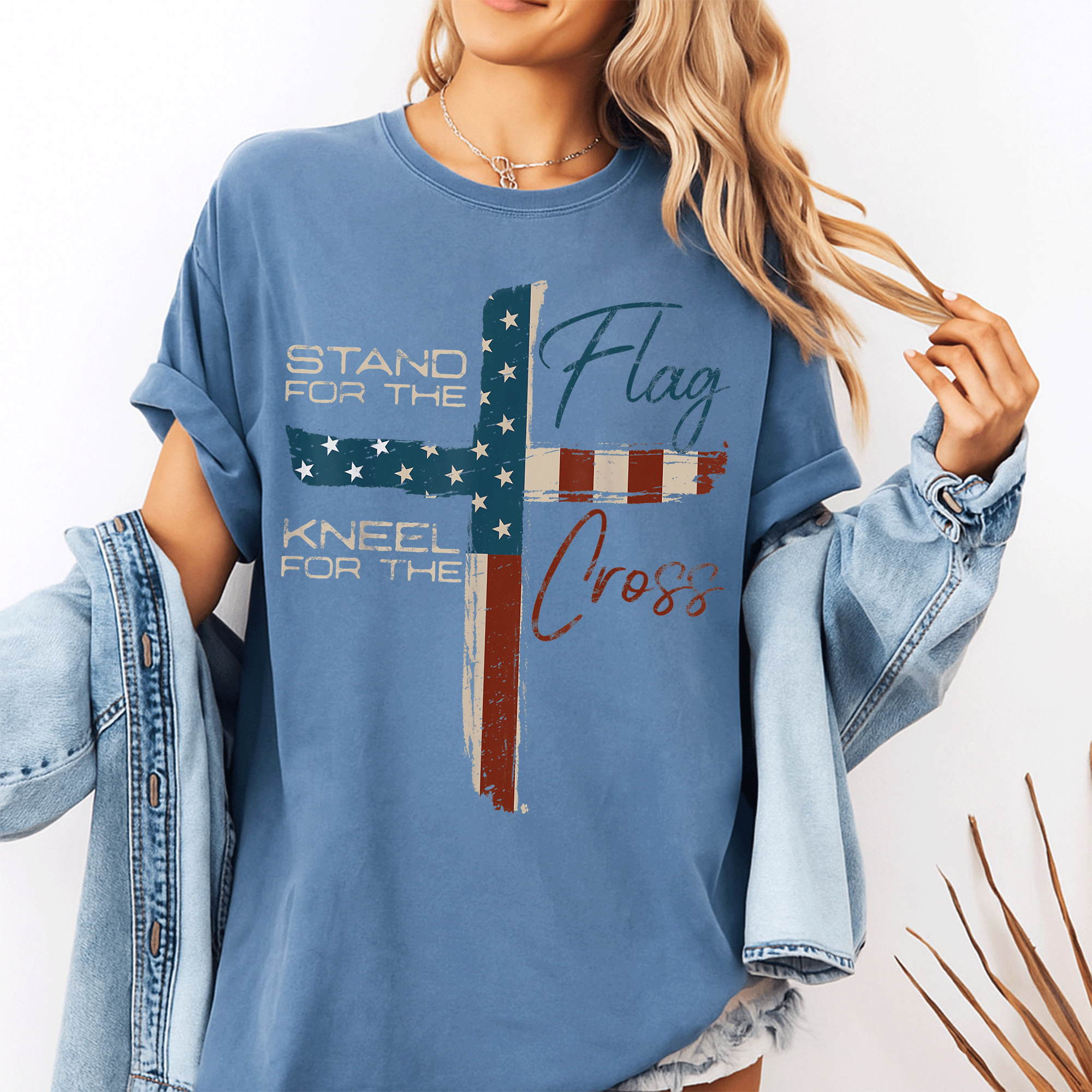 USA Flag Christian Faith T-Shirt with Inspiring Quote for 4th of July Celebrations, Perfect for Patriotic believers - 10