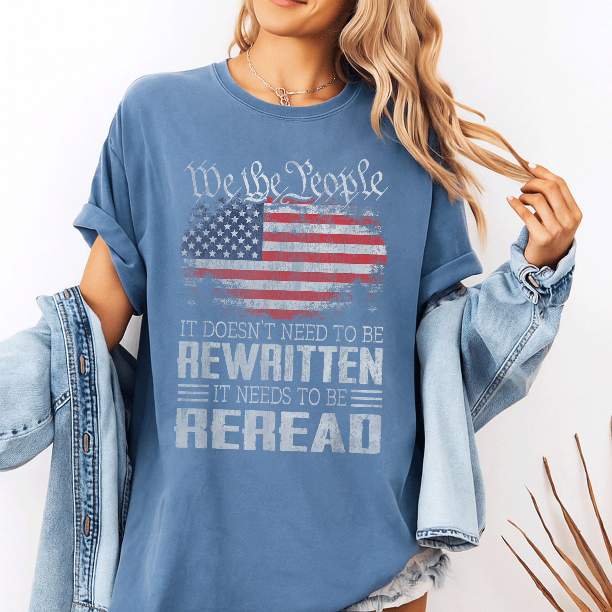 US Flag Constitution T-Shirt Reread the USA's Foundations with a Patriotic Design for Freedom Lovers and History Buffs - 10