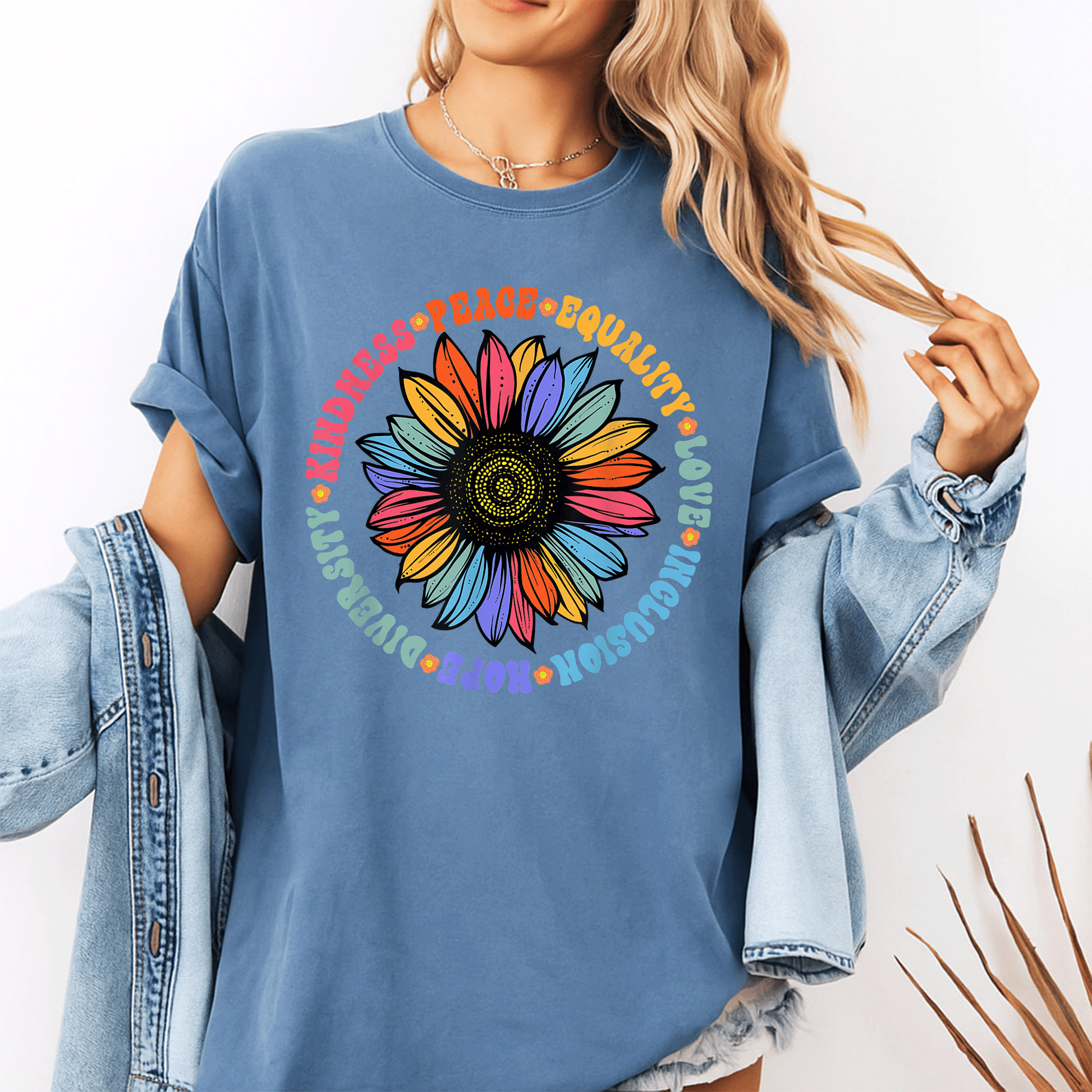 Kindness Love Equality Diverse Human Rights T-Shirt – Spread Peace, Hope, and Unity with Vibrant Graphic Design - 10