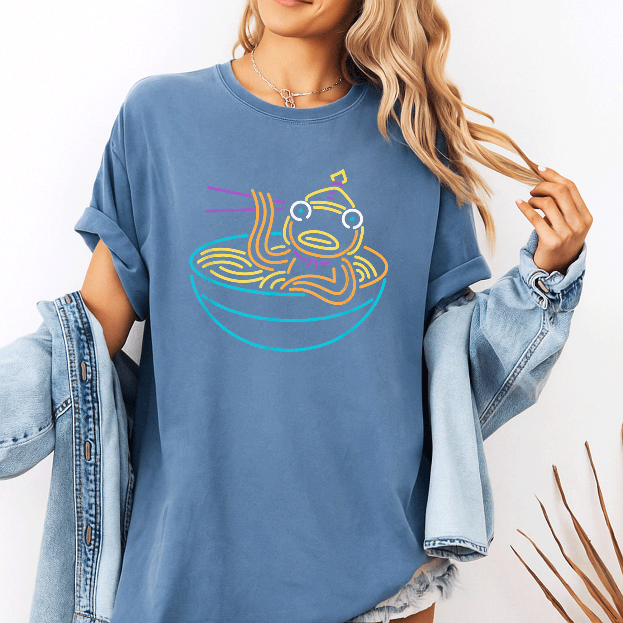Fortnite Fishstick Neon Ramen Bowl Center Icon T-Shirt Perfect for Gamers and Fans of Fortnite Style Apparel - 10