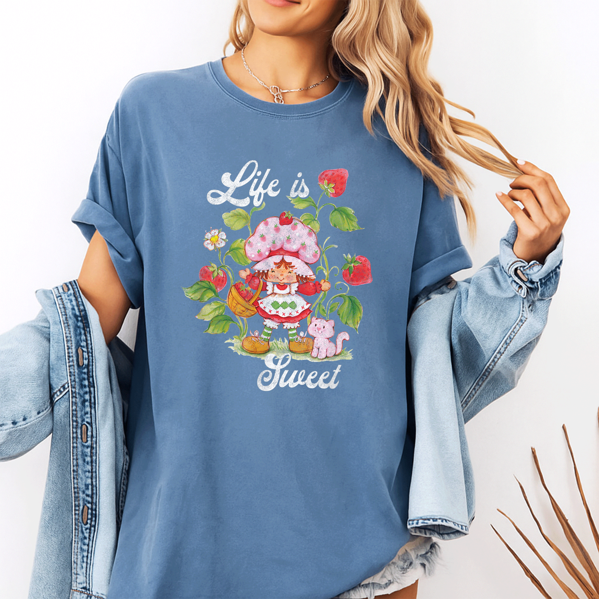 Vintage Strawberry Shortcake T-Shirt, Life Is Sweet Berry Garden Design, Cute Retro Graphic Tee for Women and Kids - 10