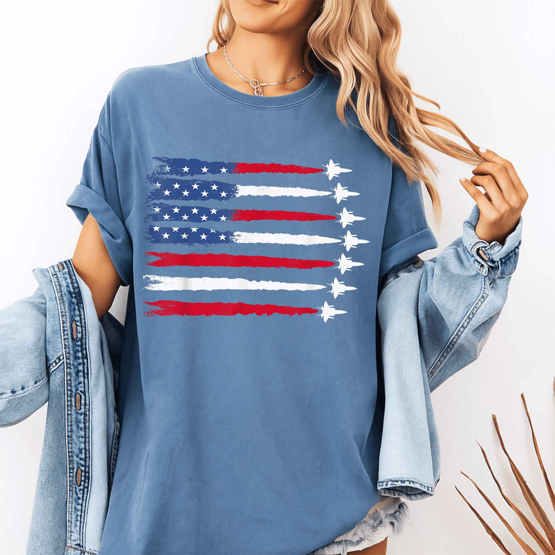 Patriotic USA Flag Fighter Jets 4th of July T-Shirt for Men and Women - Celebrate Independence Day in Style! - 10