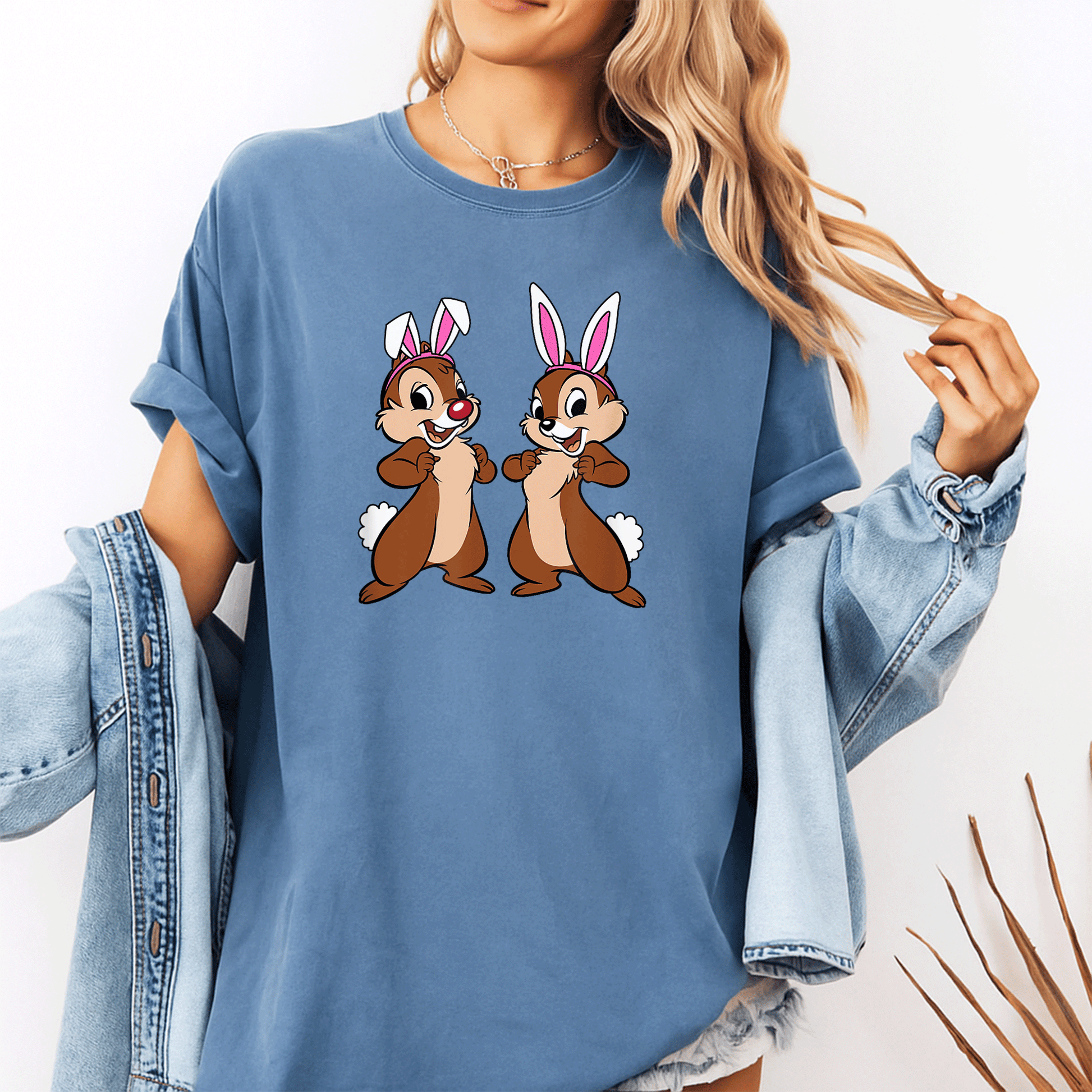 Cute Chip 'n' Dale Easter Bunny Ears T-Shirt from Amazon Essentials for Spring Celebrations and Family Fun - 10