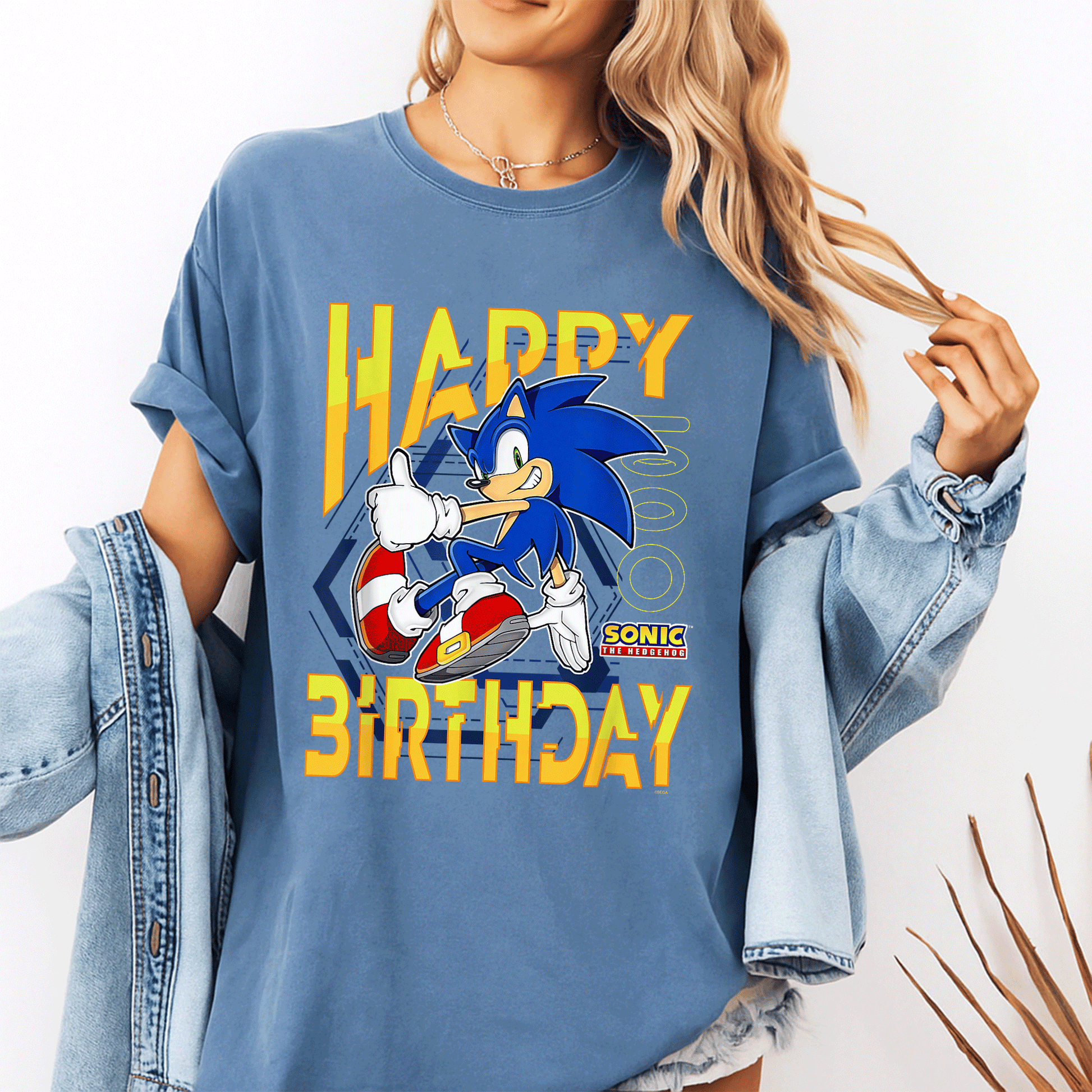 Sonic the Hedgehog Birthday T-Shirt with Happy Birthday Thumbs Up Logo - Perfect Gift for Sonic Fans and Kids - 10