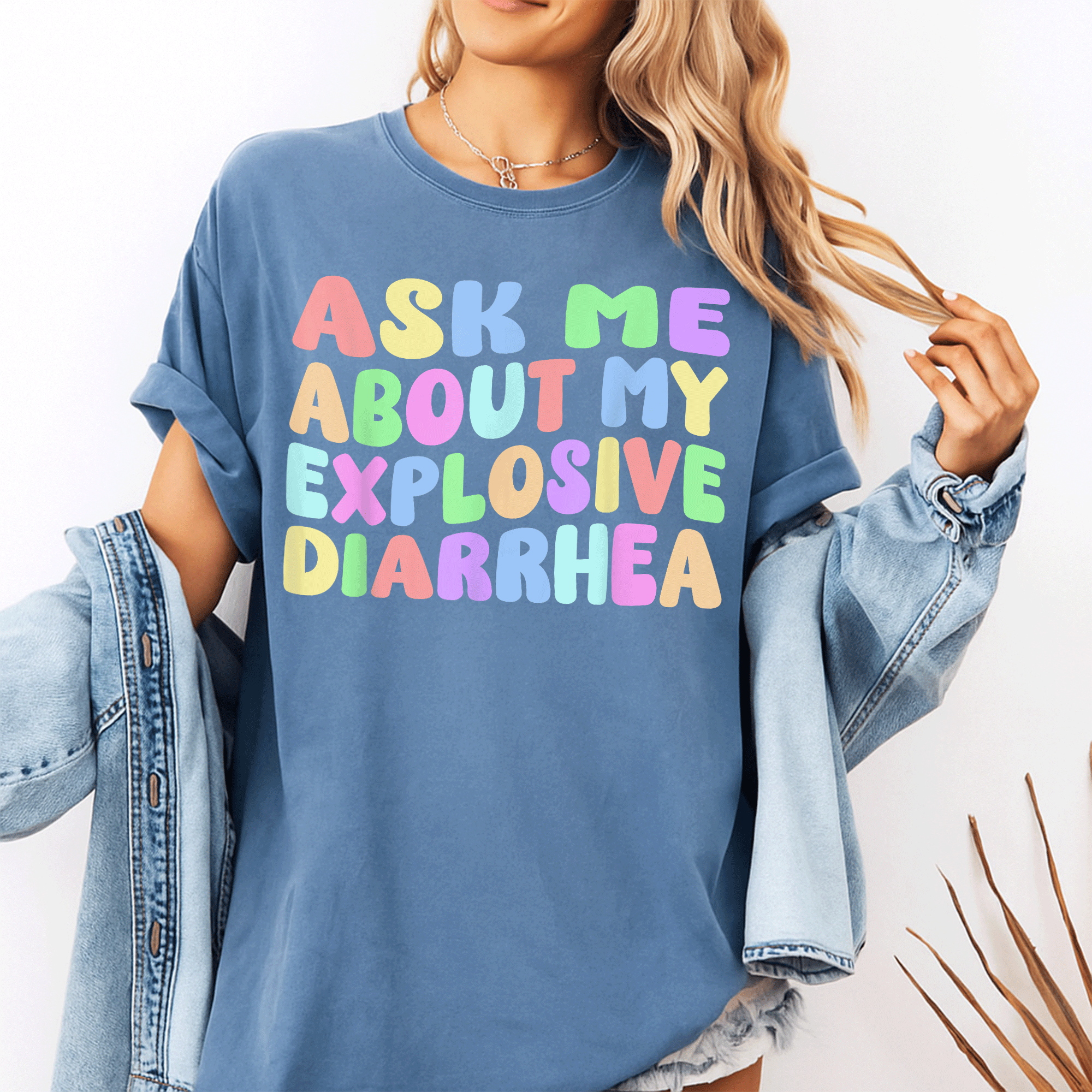 Funny Edgy T-Shirt with Humorous Ask Me About My Explosive Diarrhea Design Perfect for Adult Humor Lovers - 10