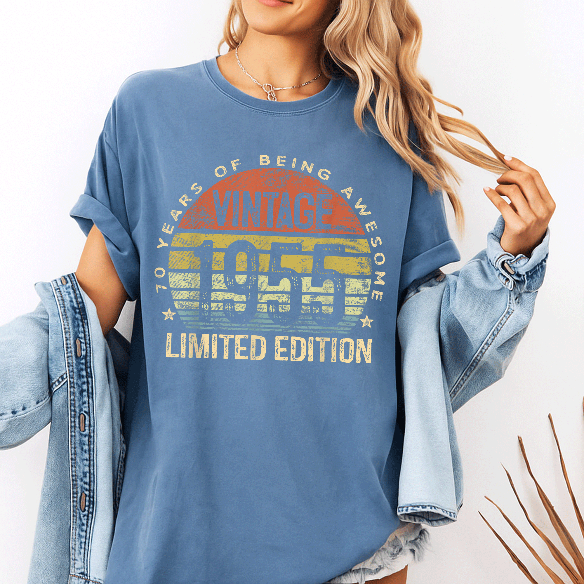 Vintage 1955 Limited Edition 70th Birthday T-Shirt for Him or Her: Unique Gift for 70-Year-Old Celebration and Nostalgia - 10