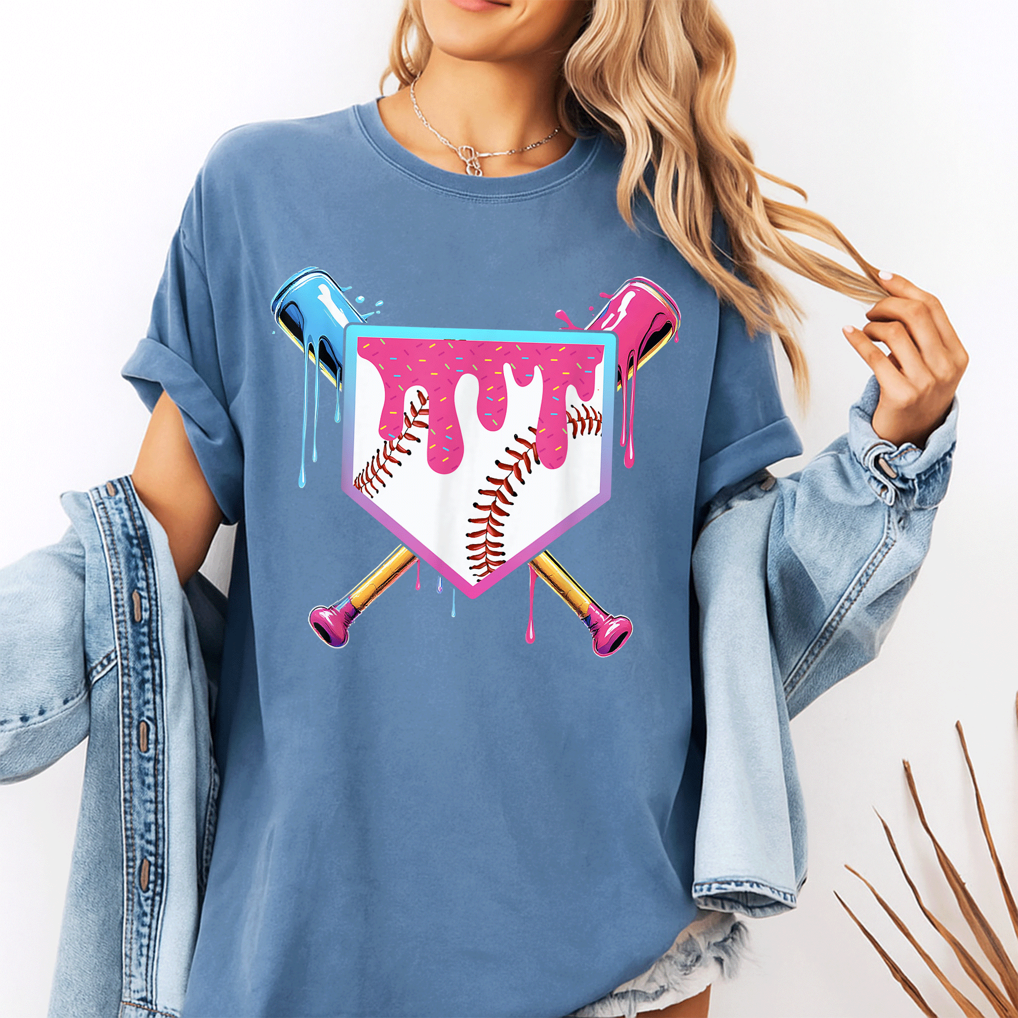 Trendy Ice Cream Drip Baseball T-Shirt for Boys Perfect for Young Fans – Stylish Youth Tee for Summer Play and Fun - 10