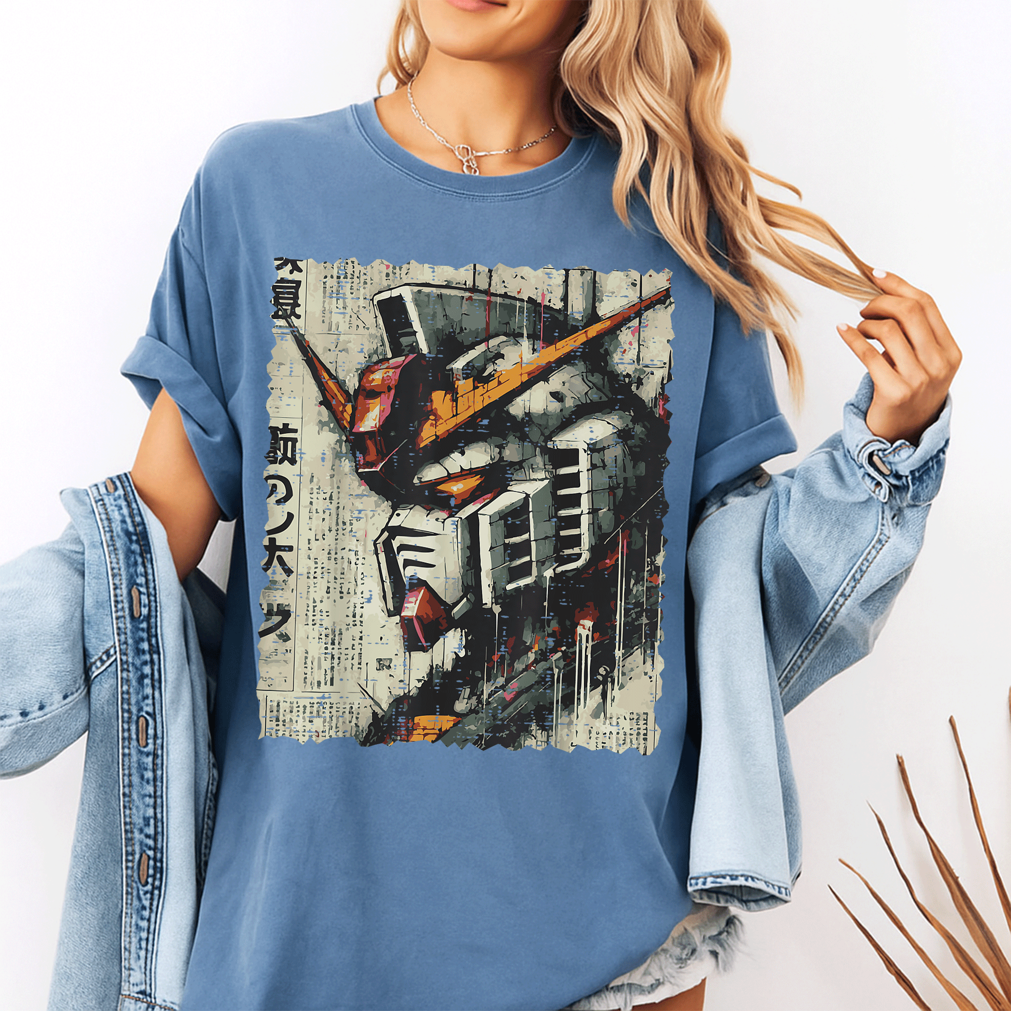 Vintage Japanese Mecha Robot Head Anime Art T-Shirt for Boys and Kids, Cool Graphic Tee for Men, Perfect Gift Idea - 10