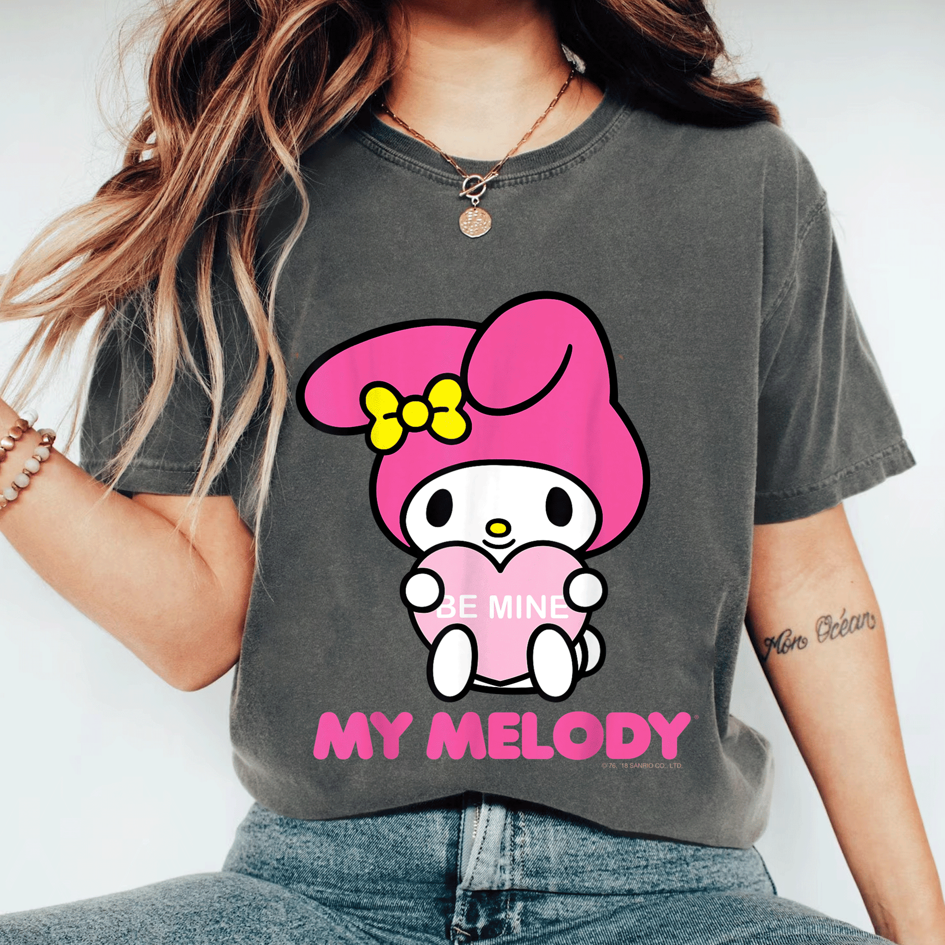 Cute My Melody Be Mine Valentine Tee Perfect for Lovebirds and Sanrio Fans Cute and Cozy Heart Design for Valentine's Day - 11
