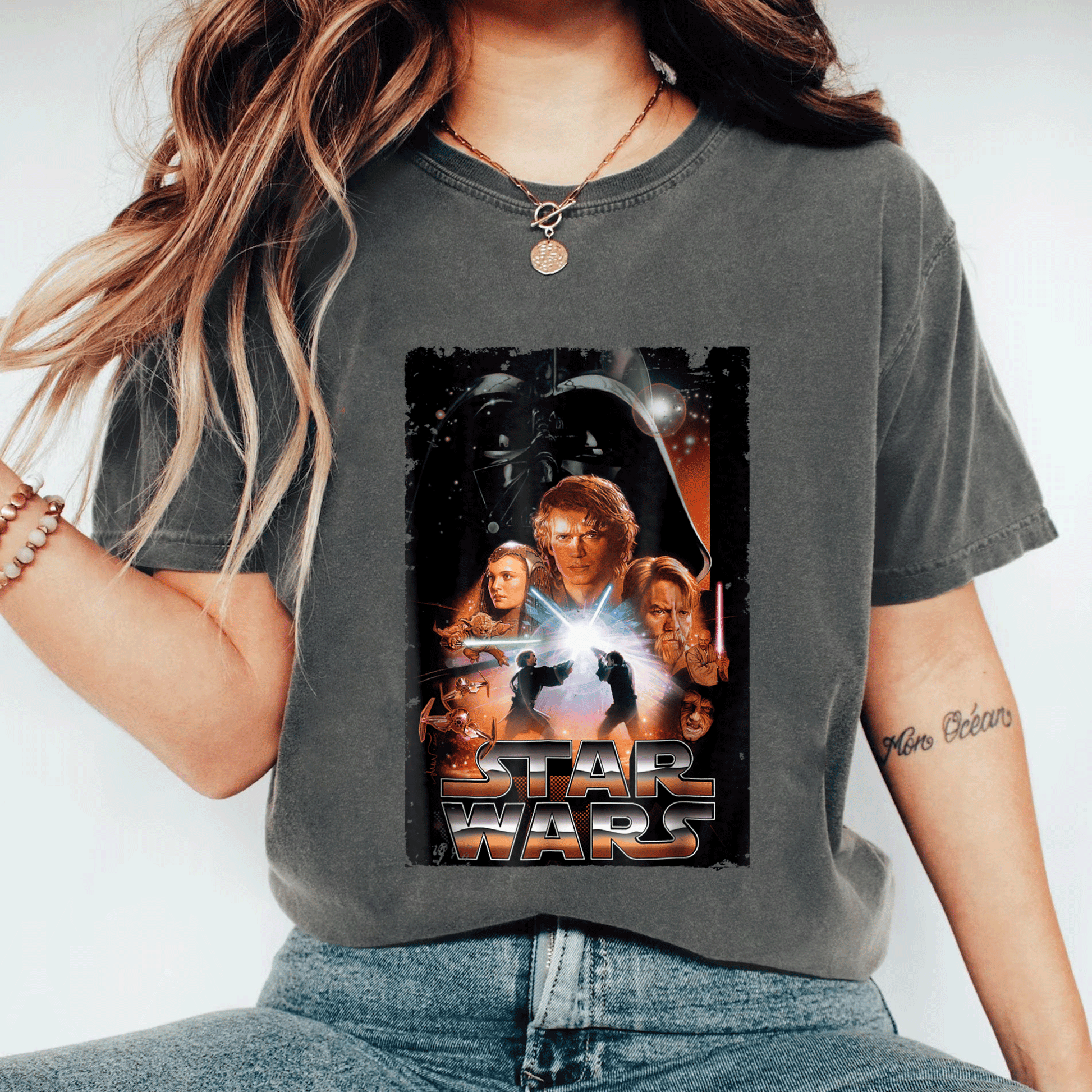 Star Wars Revenge of the Sith Graphic T-Shirt Featuring Iconic Movie Poster Design for Fans and Collectors - 11