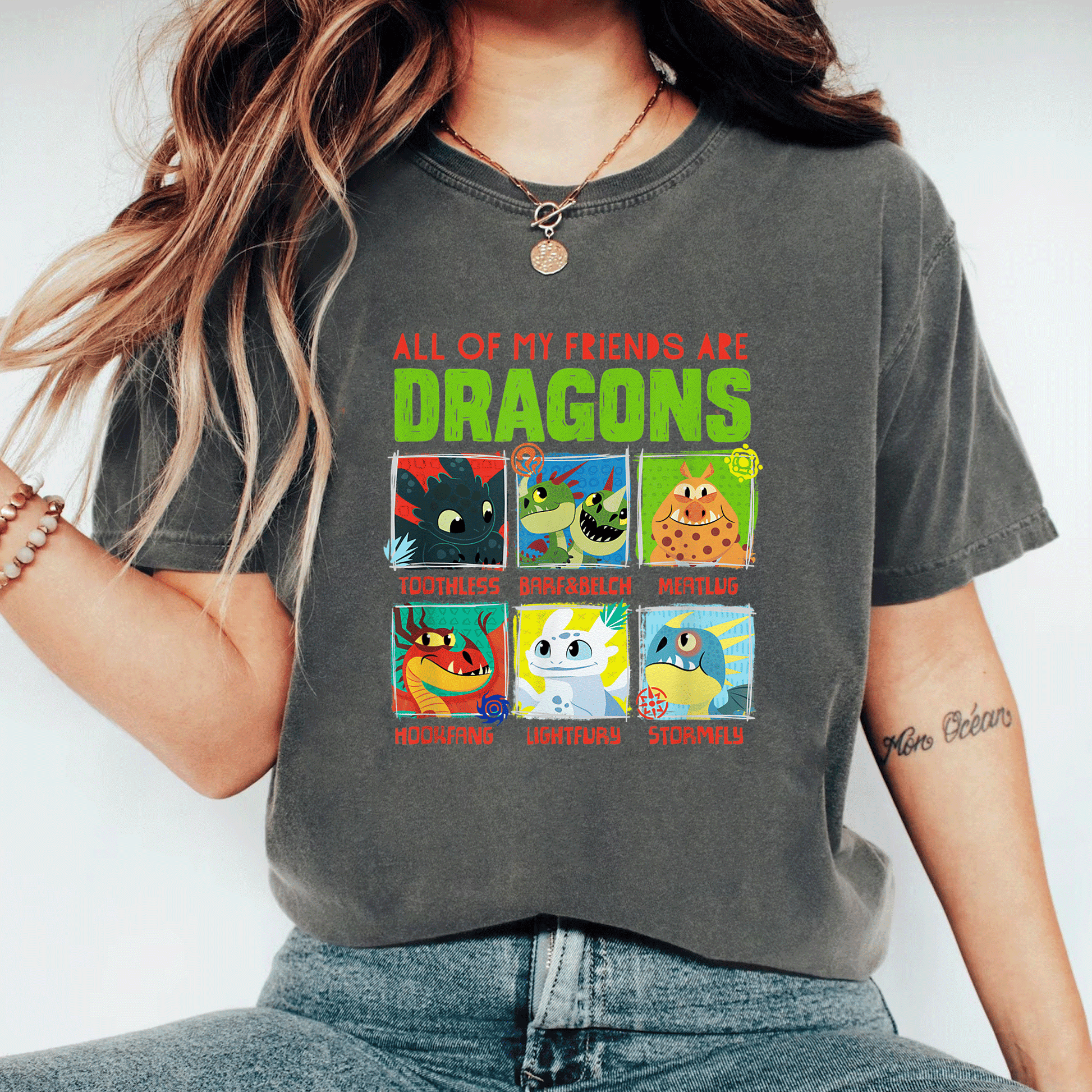 How to Train Your Dragon 3 Hidden World Dragon Friends T-Shirt for Kids and Adults - Fun and Colorful Dragon Design - 11