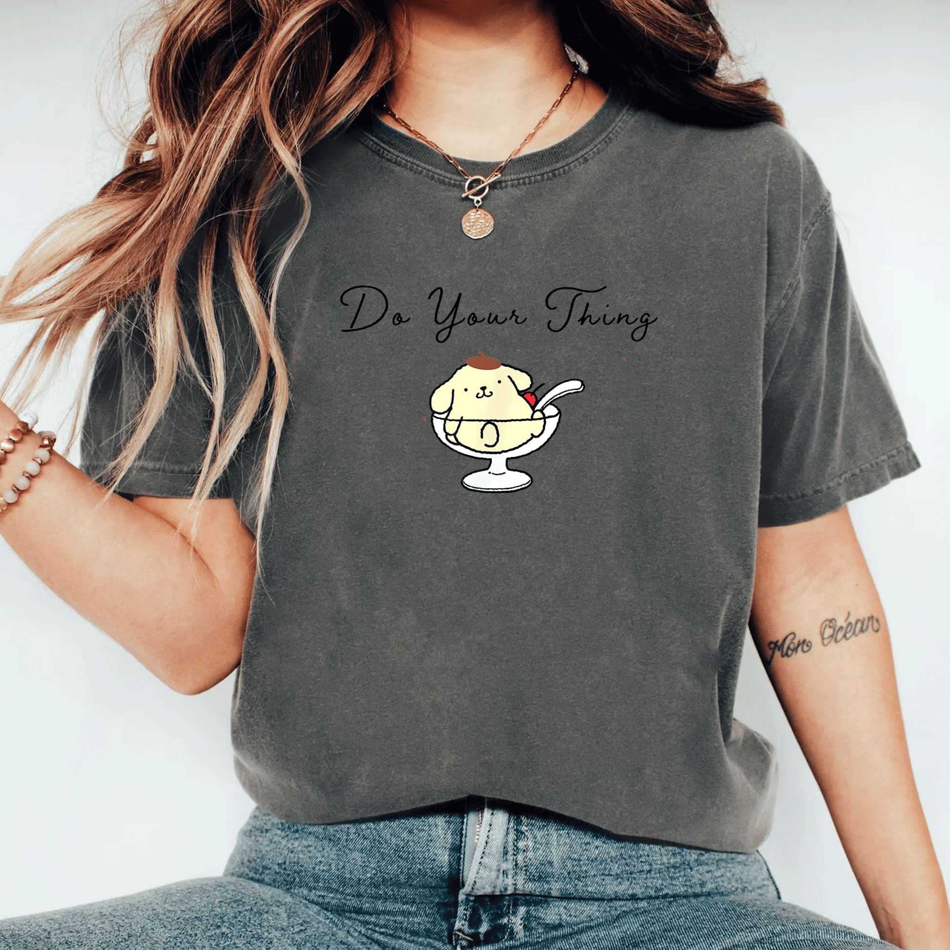 Pompompurin Do Your Thing T-Shirt - Cute and Comfy Sanrio Style Tee Featuring Adorable Pompompurin Design for Fans - 11