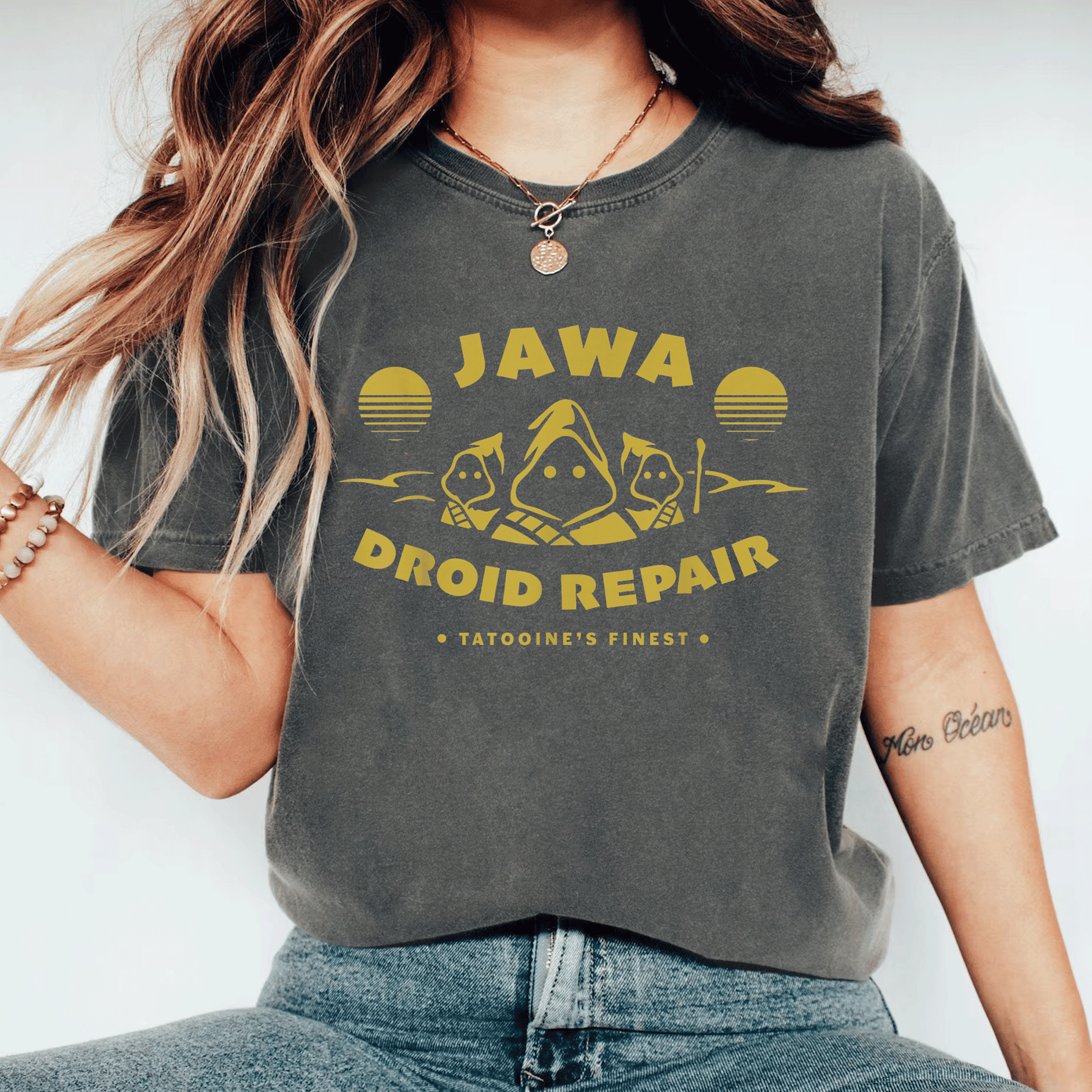 Star Wars Jawa Droid Repair T-Shirt - Tatooine's Finest Design for Fans of the Iconic Sci-Fi Universe and Droid Culture - 11