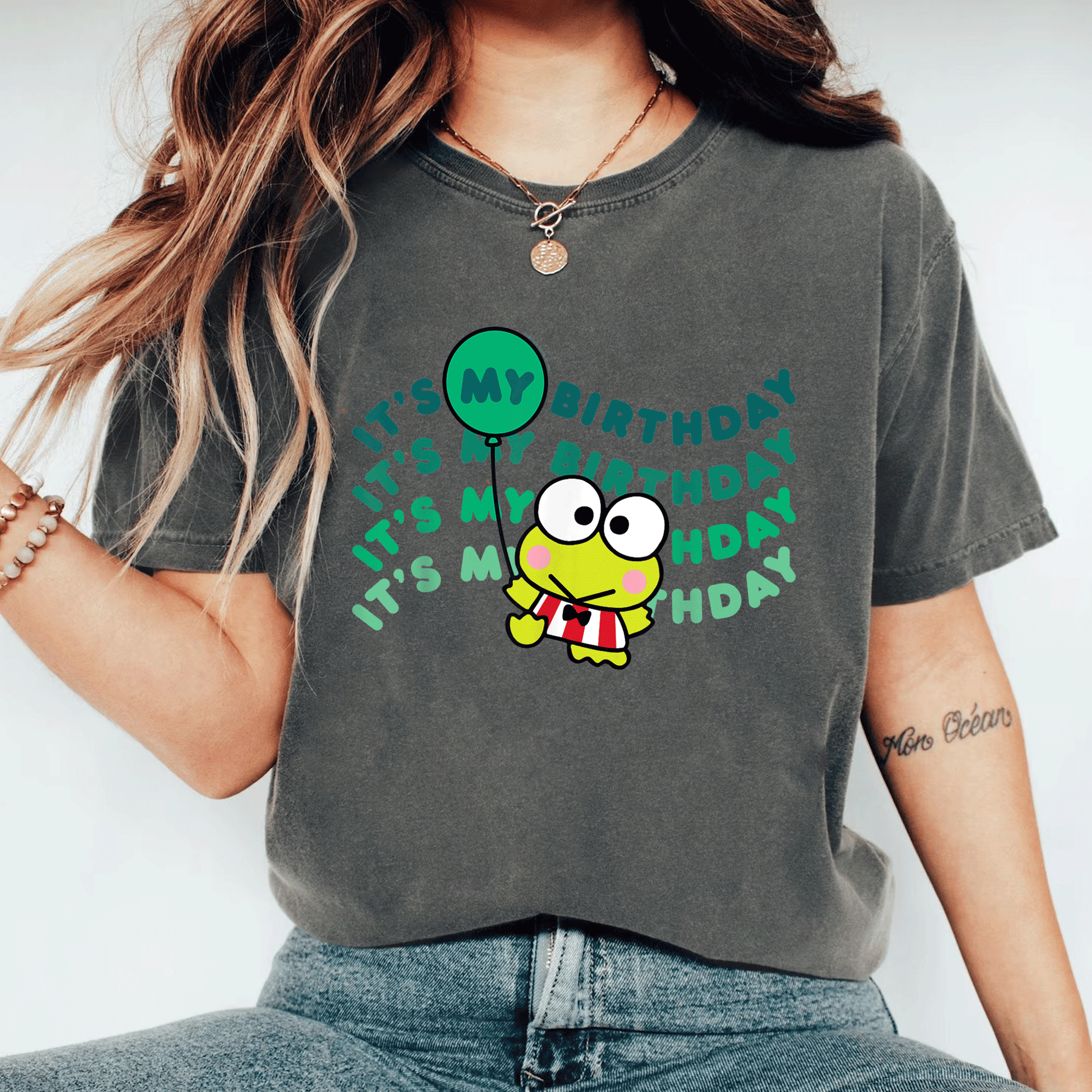 Cute Keroppi It's My Birthday T-Shirt for Kids | Fun Green Frog Design Perfect for Birthday Celebrations and Parties - 11