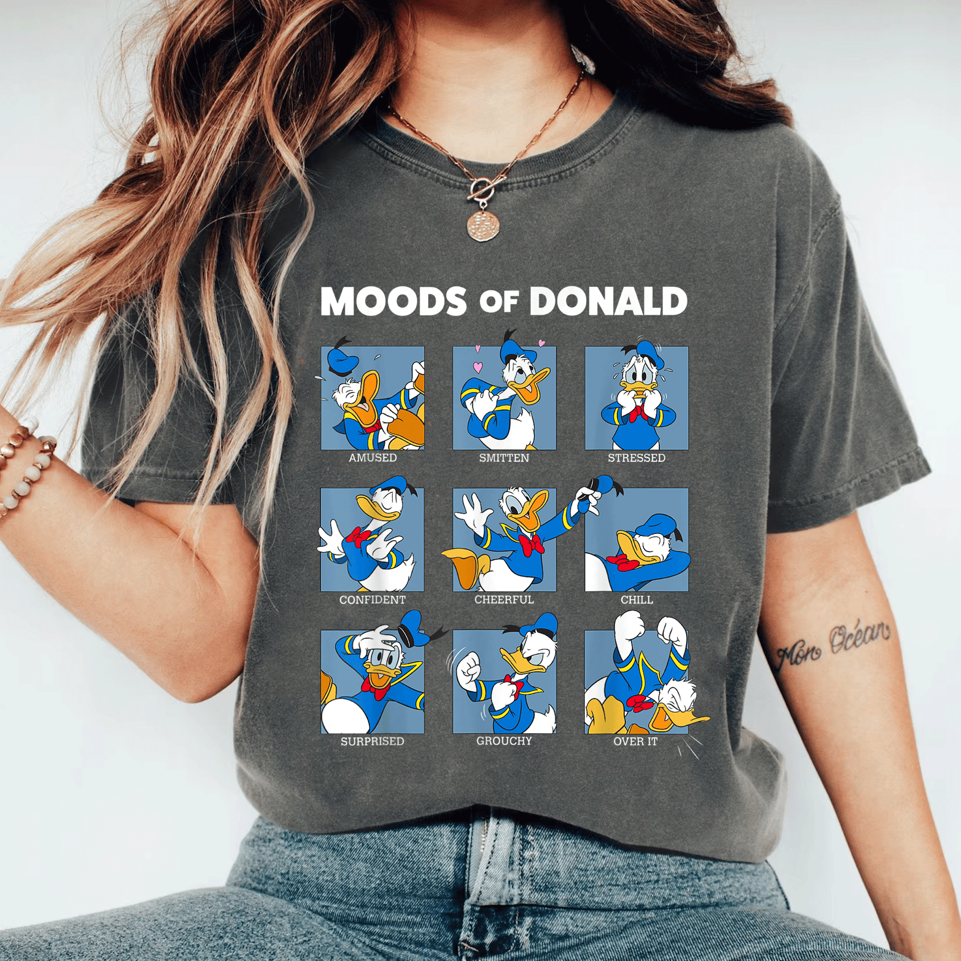 Disney Mickey And Friends Moods Of Donald Duck T-Shirt Featuring Colorful Cartoon Design for Fun and Retro Style Enthusiasts - 11